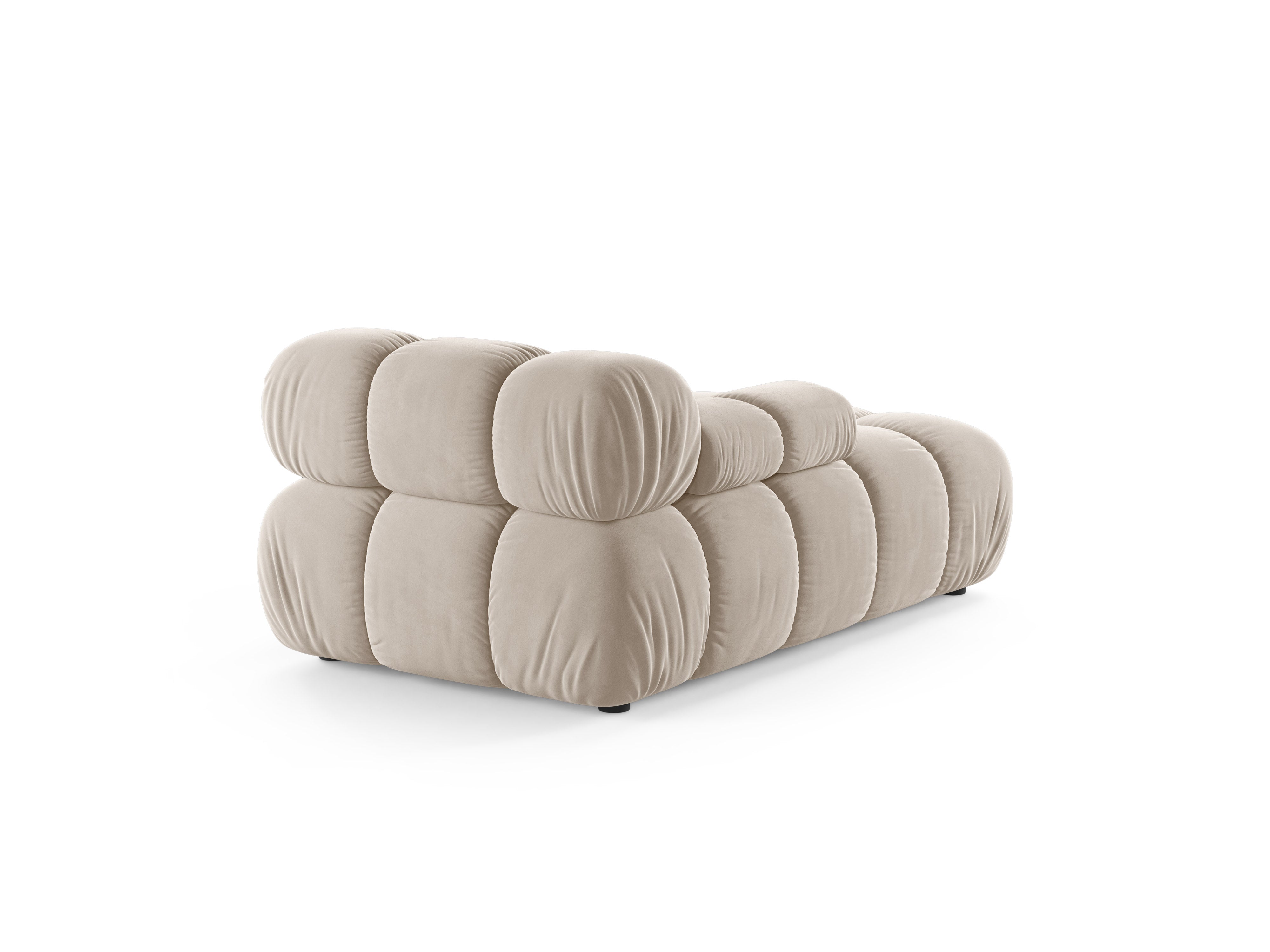 Beige linkszijdige fluwelen chaise longue BELLIS