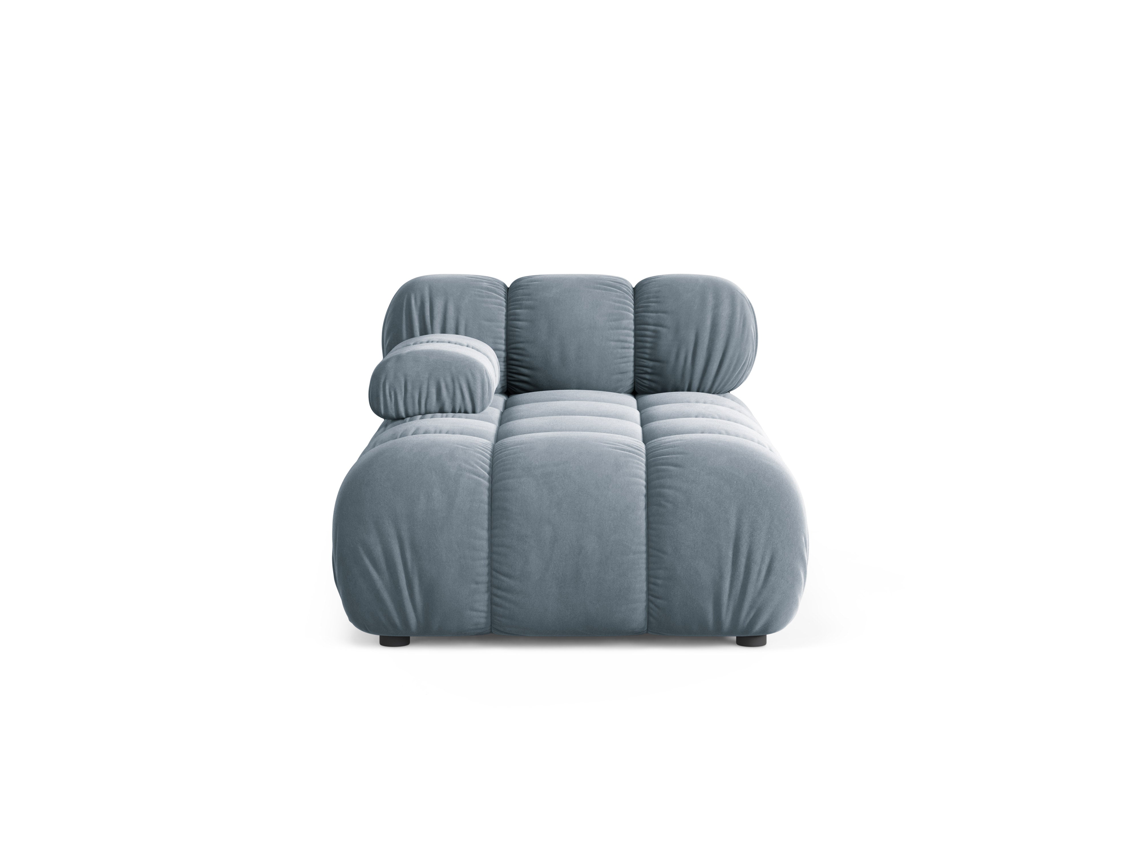 Velours ligstoel links BELLIS blauw