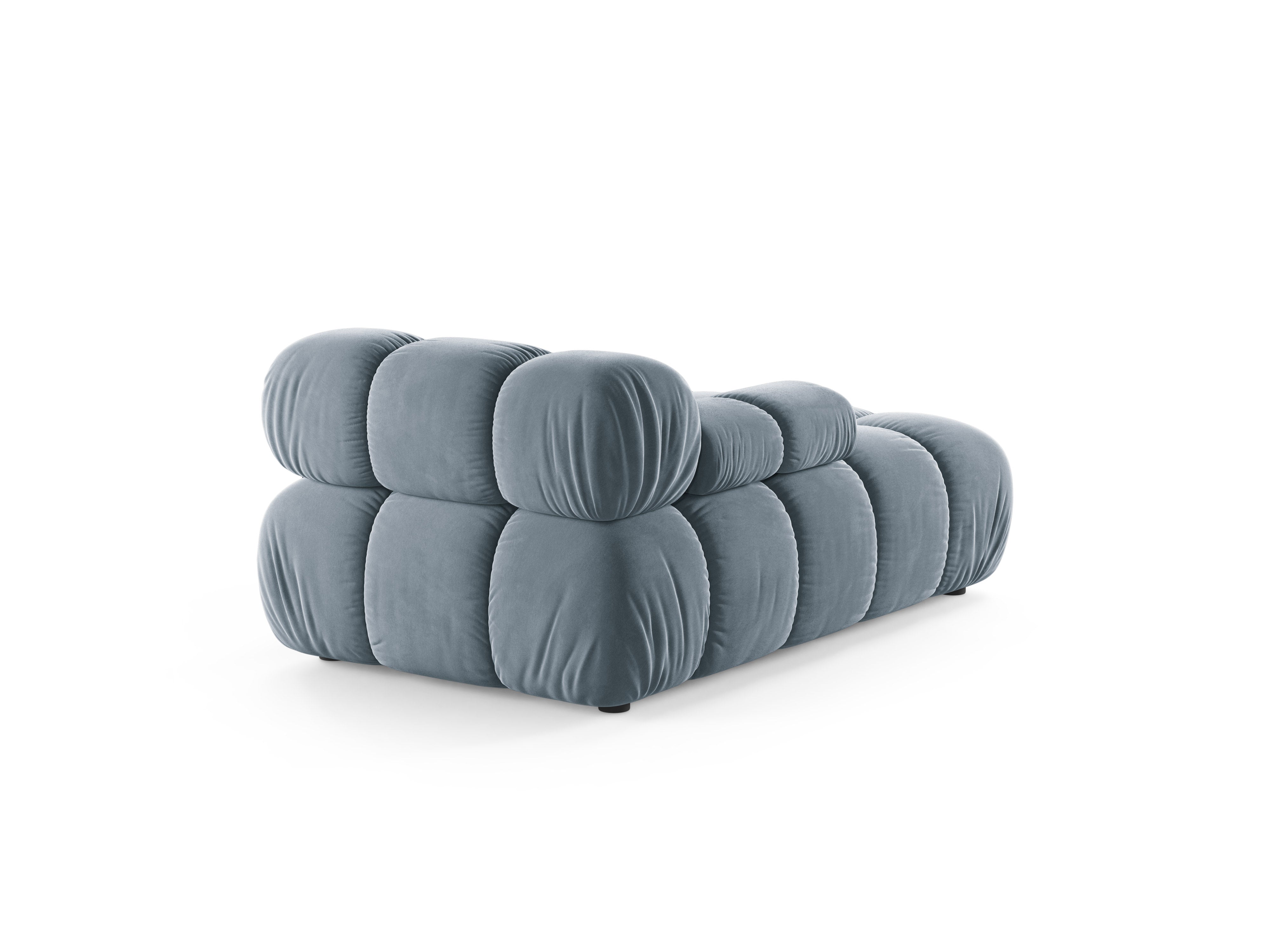 Velours ligstoel links BELLIS blauw