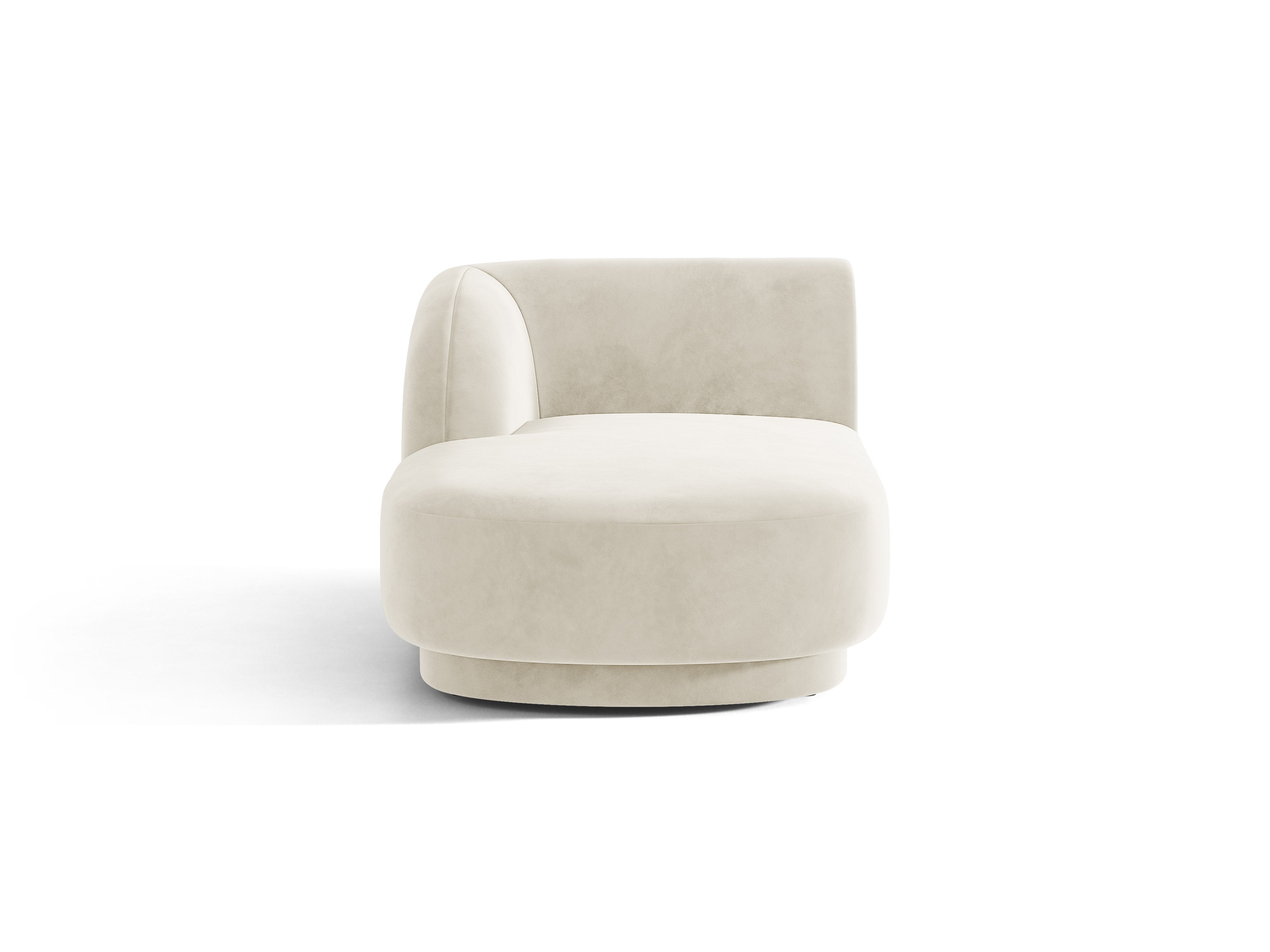 MILEY lichtbeige linkszijdige fluwelen chaise longue