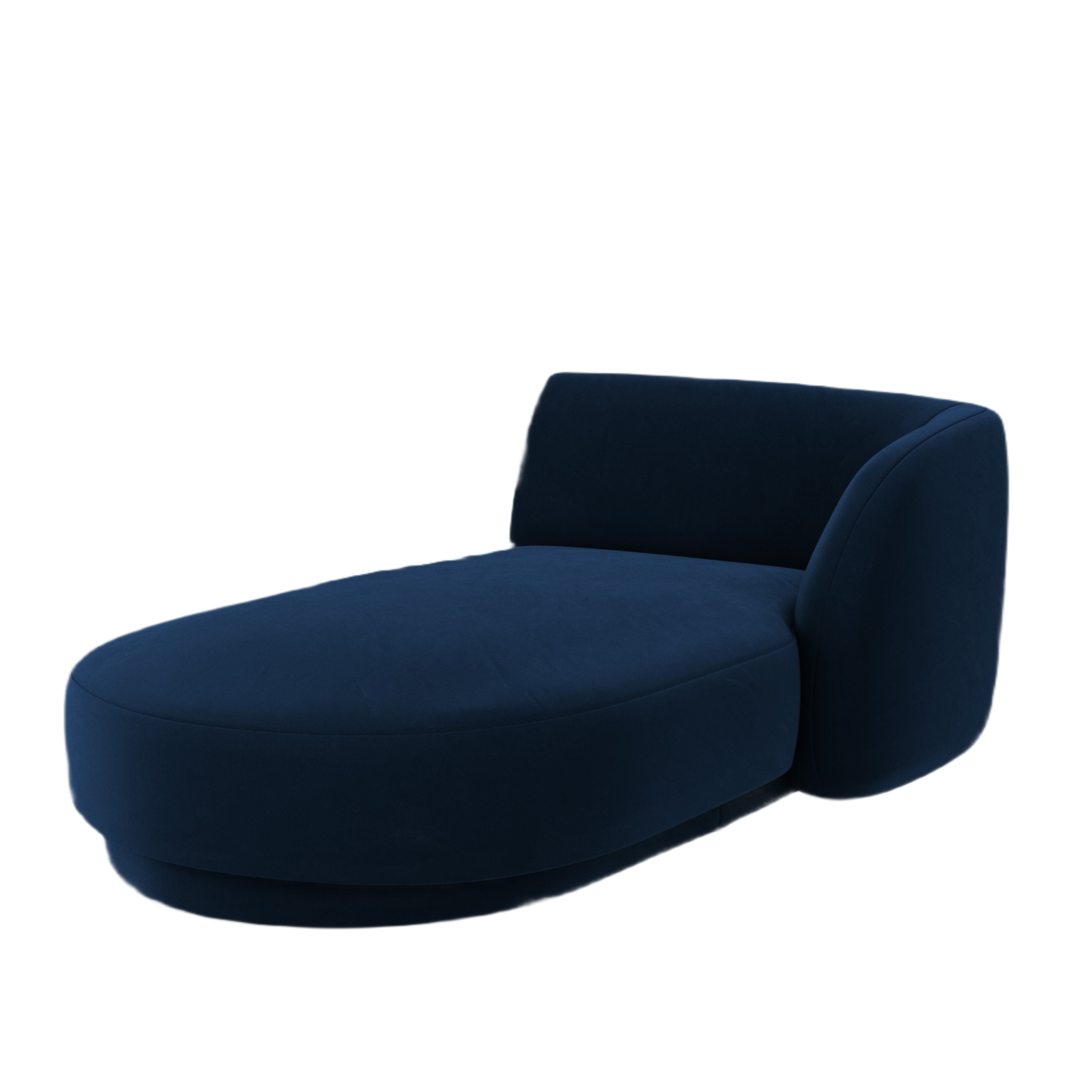 Right-facing velvet chaise longue MILEY royal blue