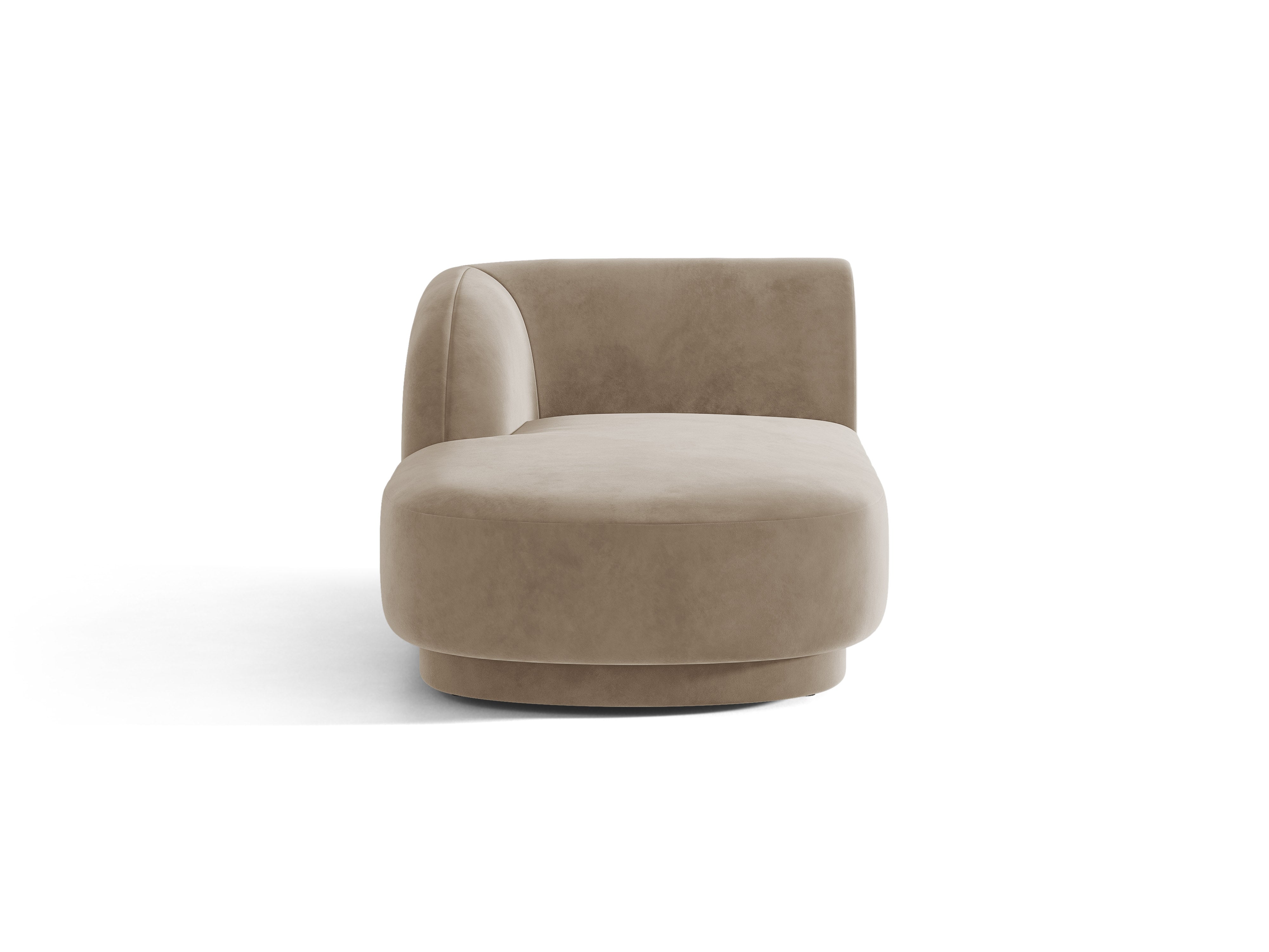 MILEY cappuccino fluwelen linkszijdige chaise longue