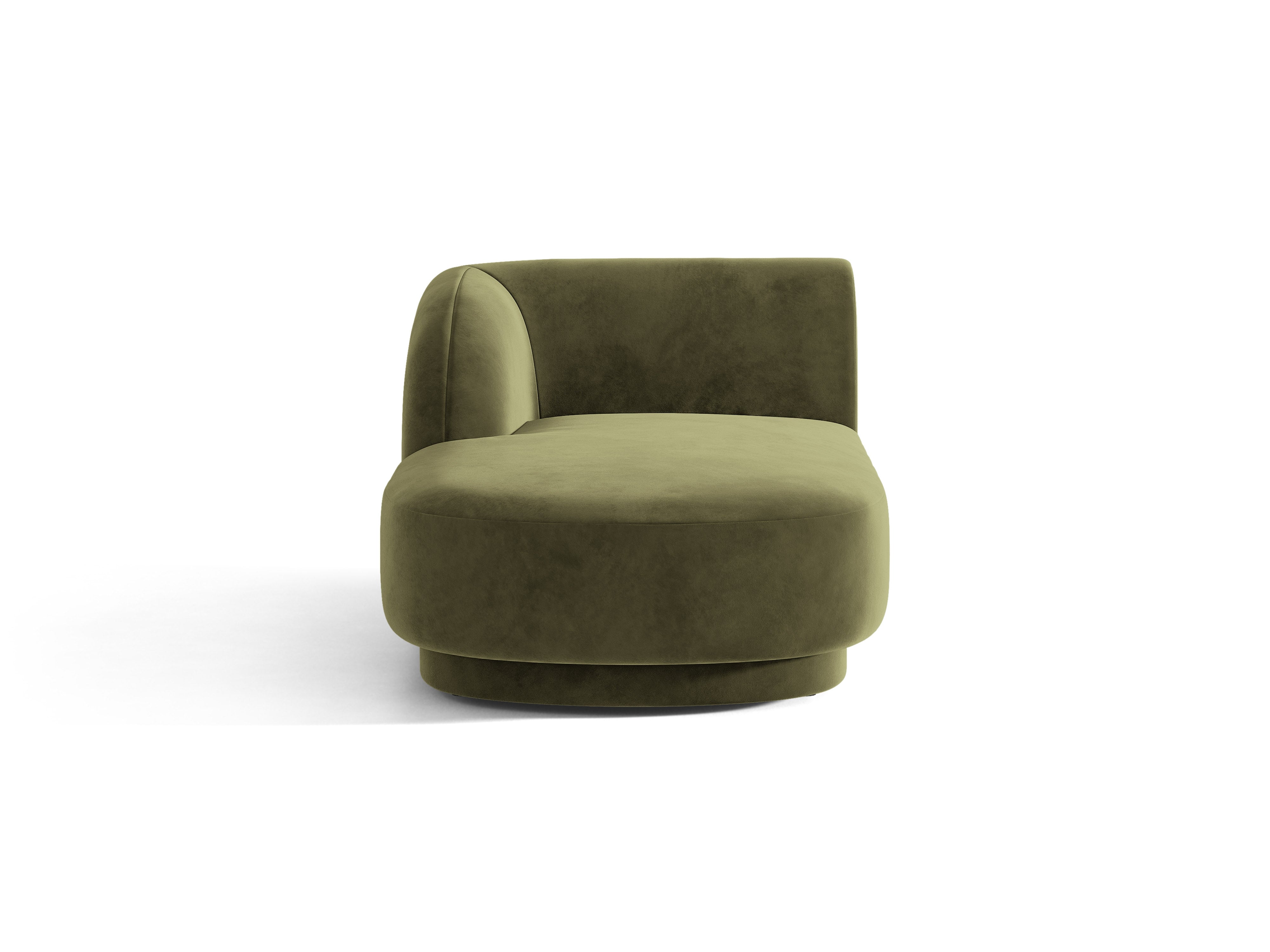 Groene linkszijdige fluwelen chaise longue MILEY
