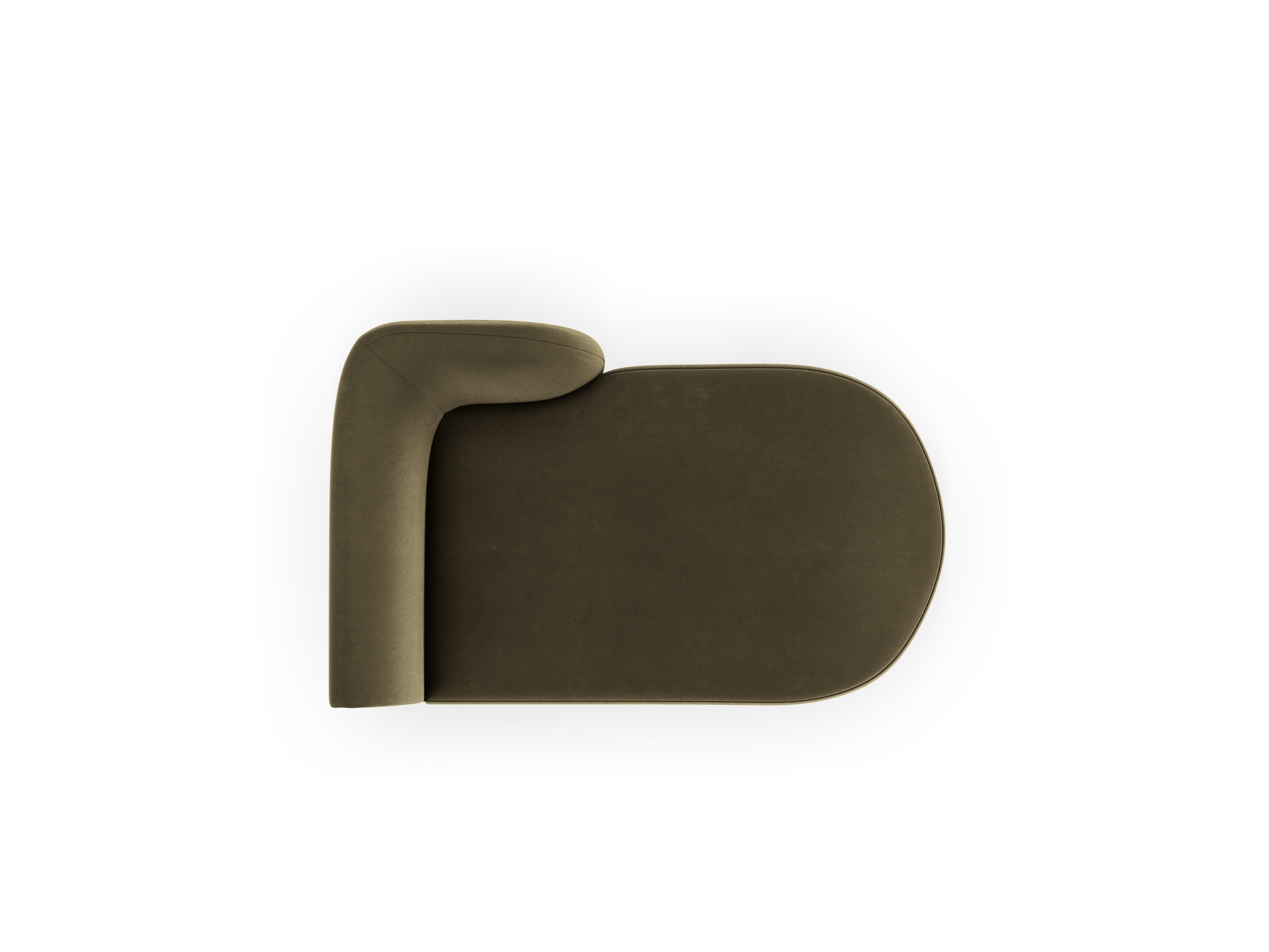 Right-facing velvet chaise longue MILEY green