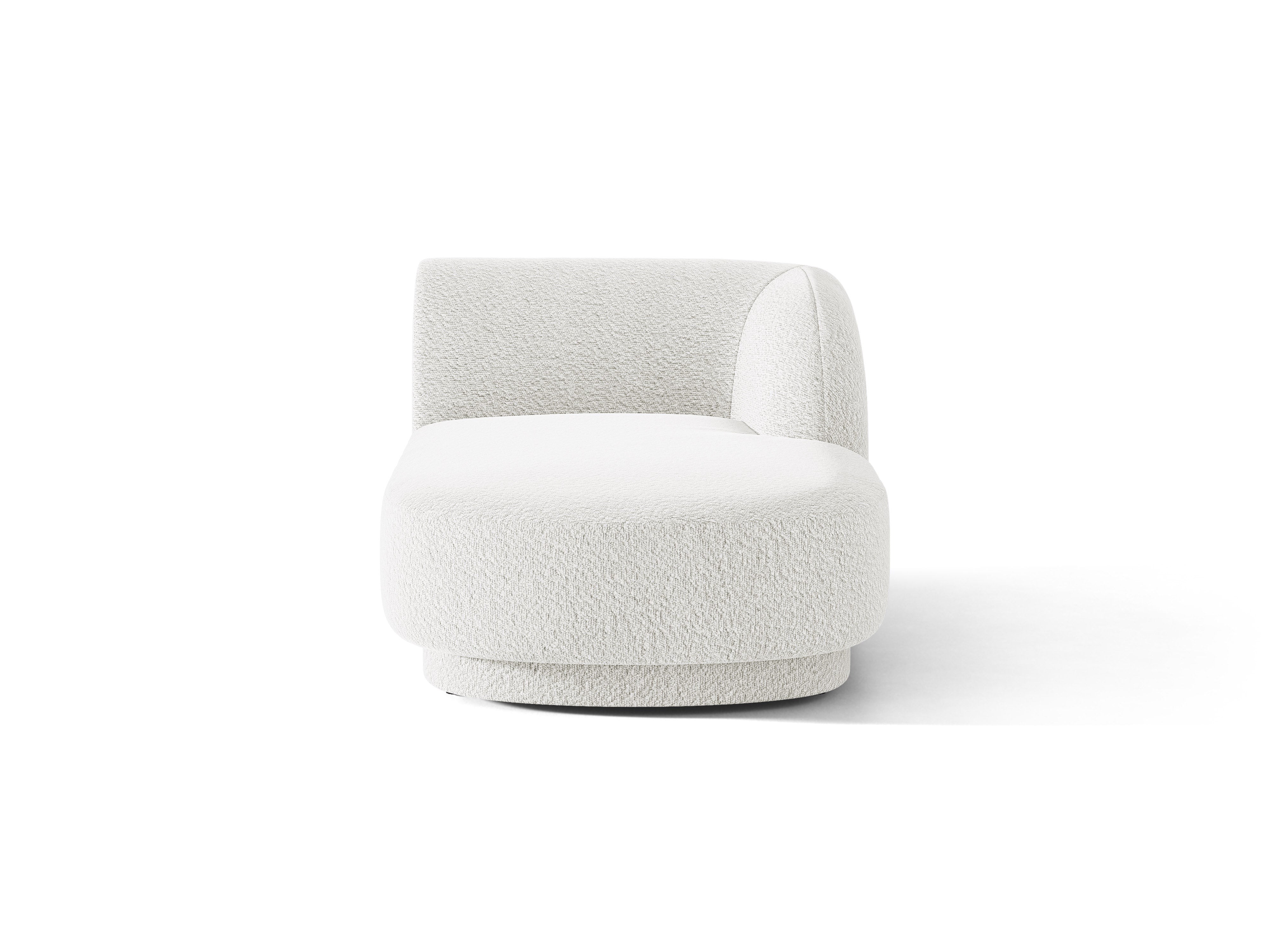 Rechthoekige chaise longue MILEY witte boucle