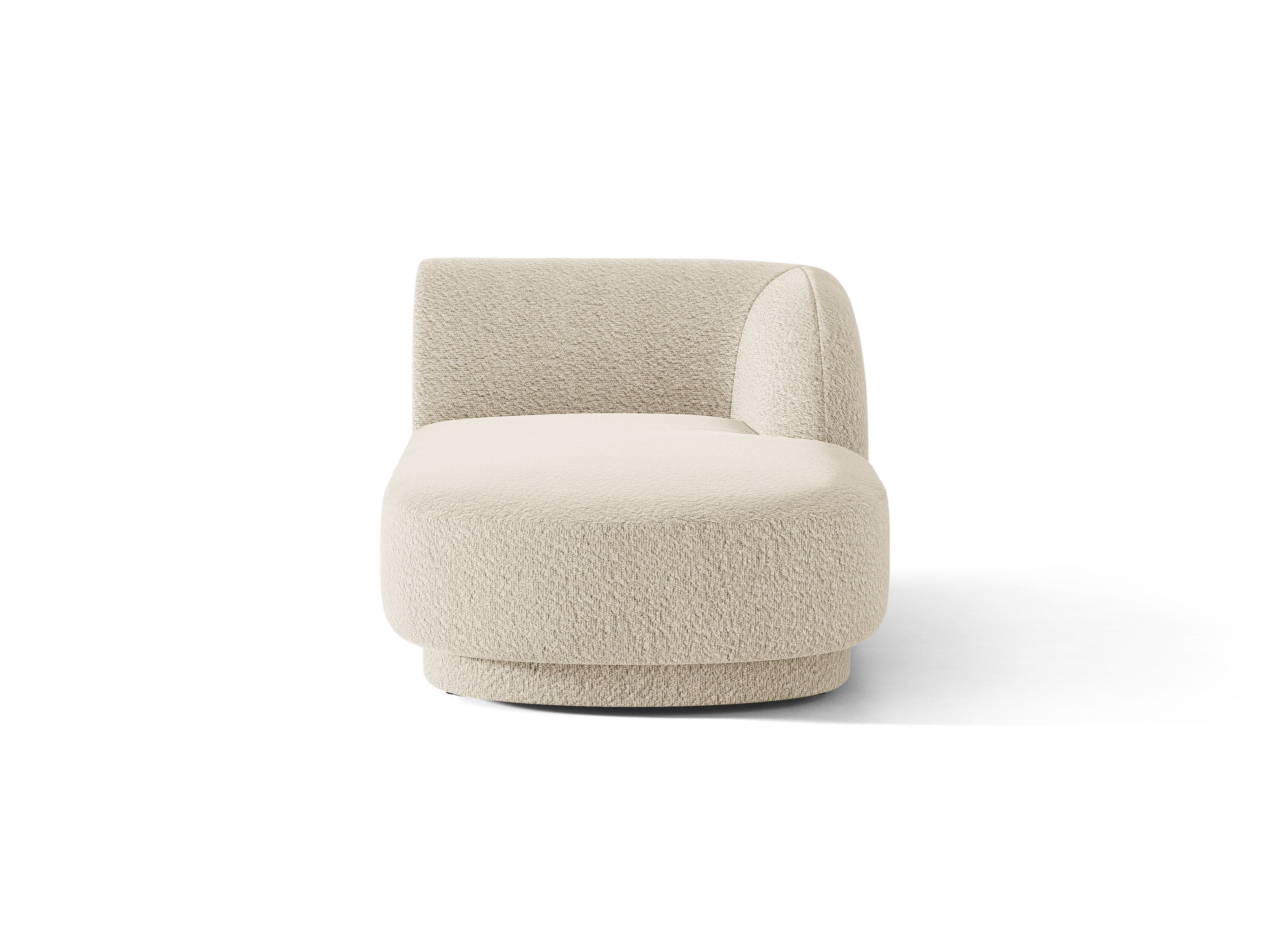 Rechthoekige chaise longue MILEY beige boucle