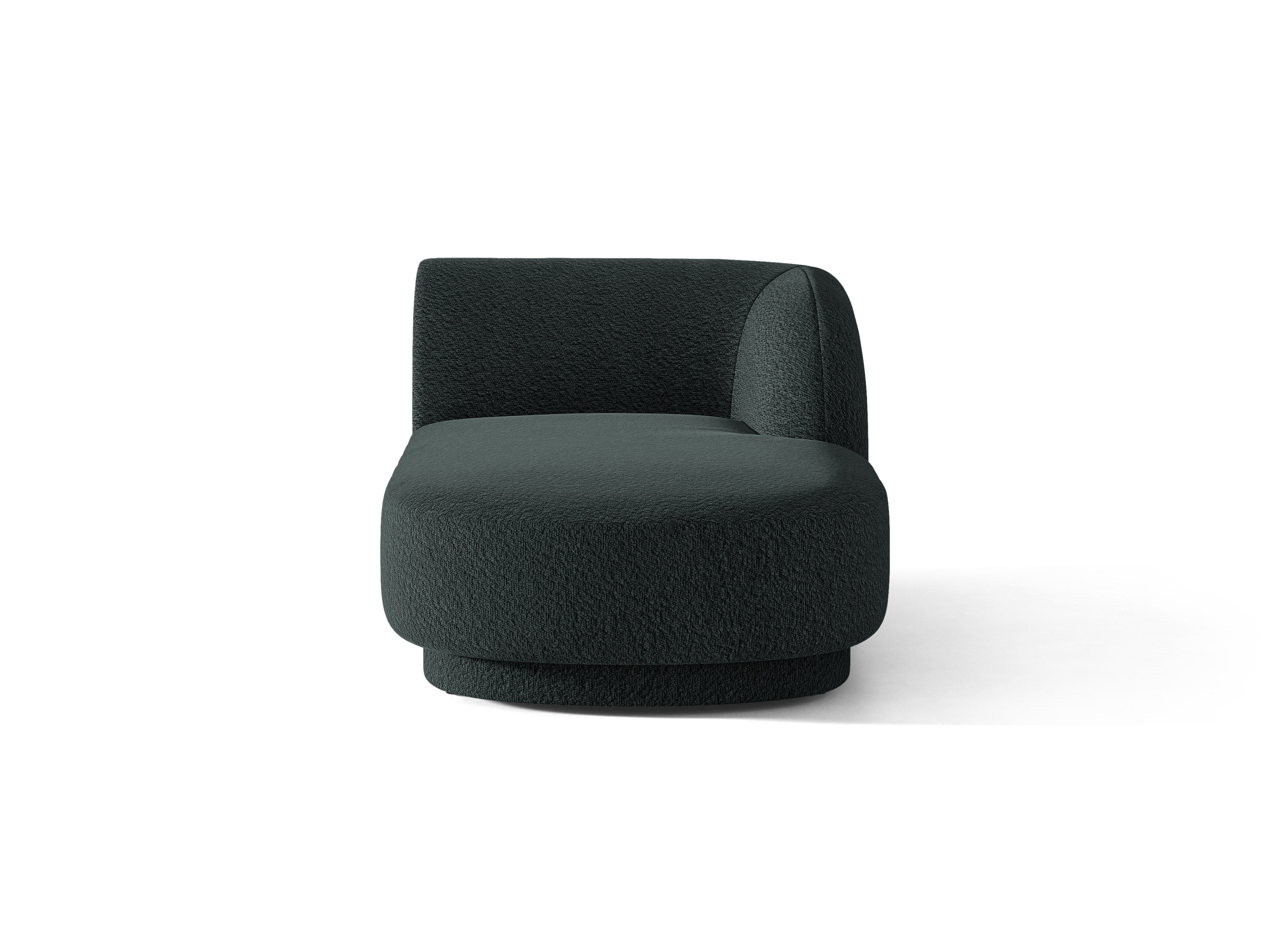 Rechthoekige chaise longue MILEY zwart boucle
