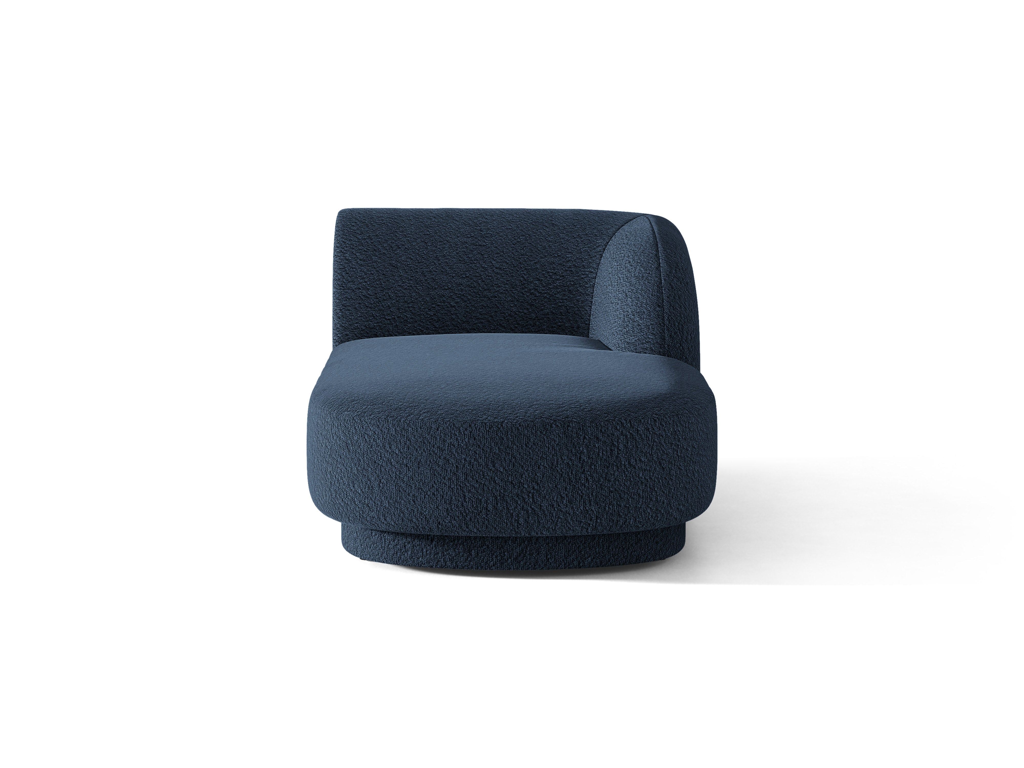 Rechthoekige chaise longue MILEY donkerblauwe boucle