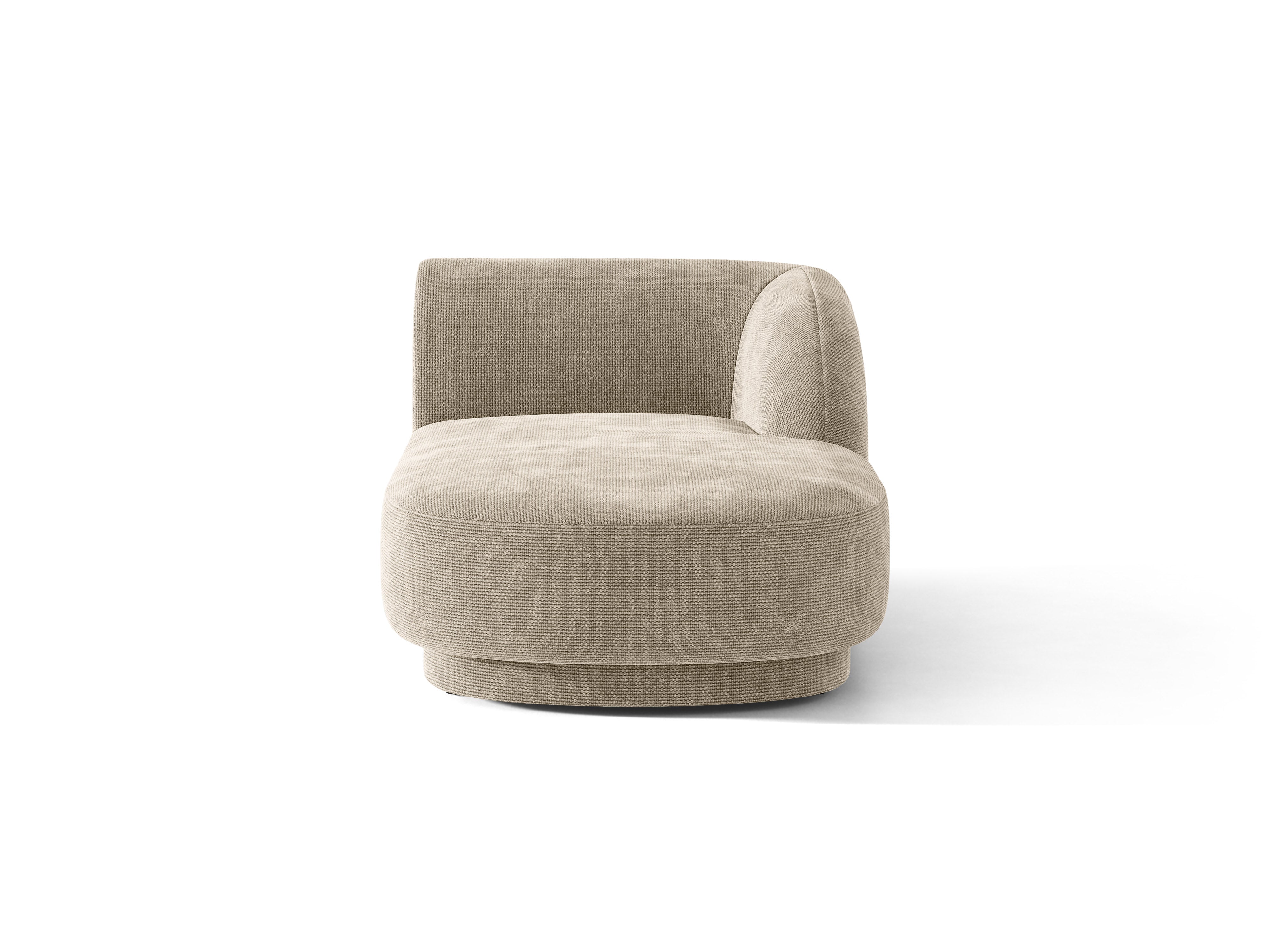 Rechthoekige Szezlong MILEY beige fluweelachtig
