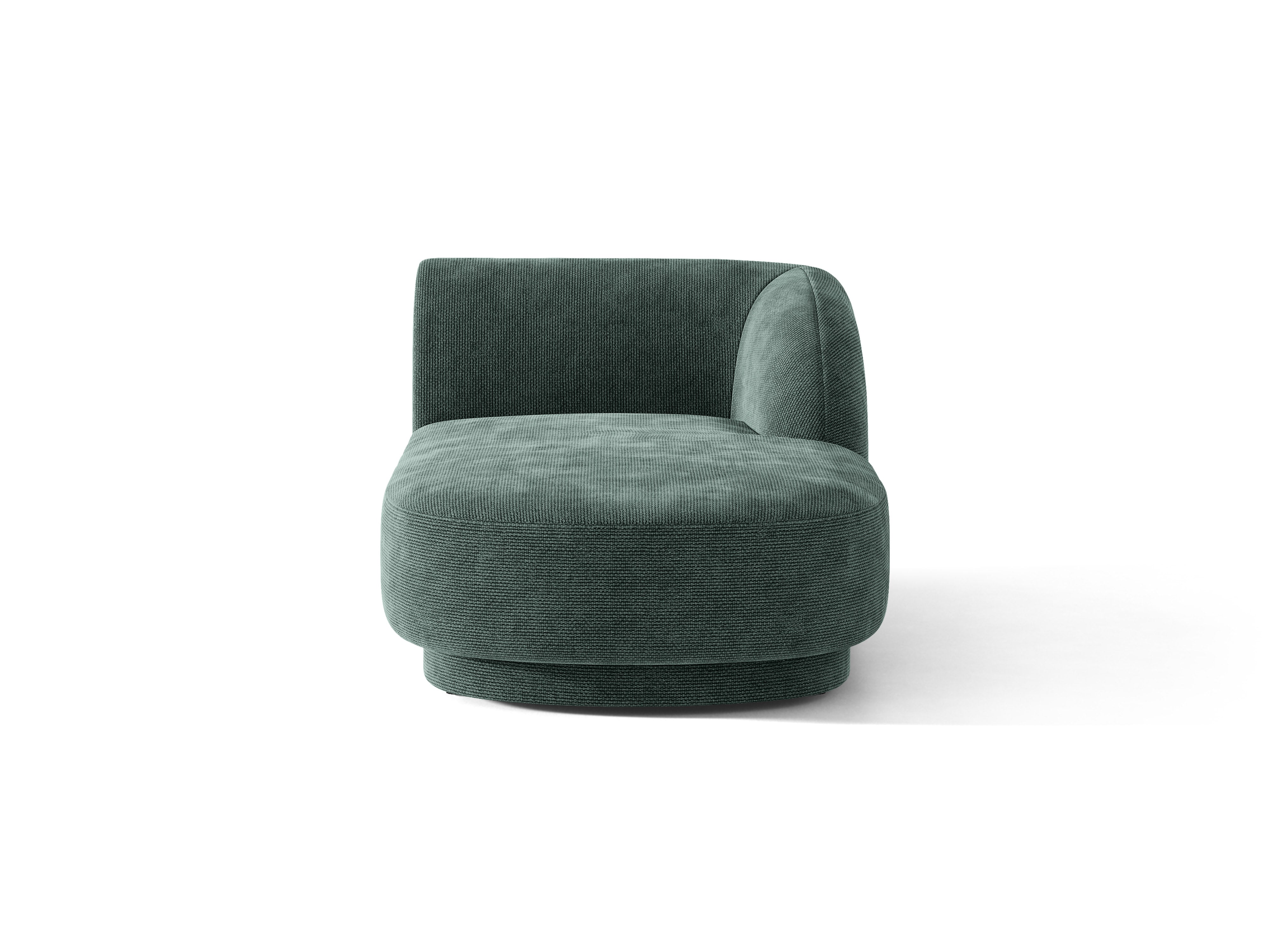 Rechthoekige chaise longue MILEY petrolblauw fluweel