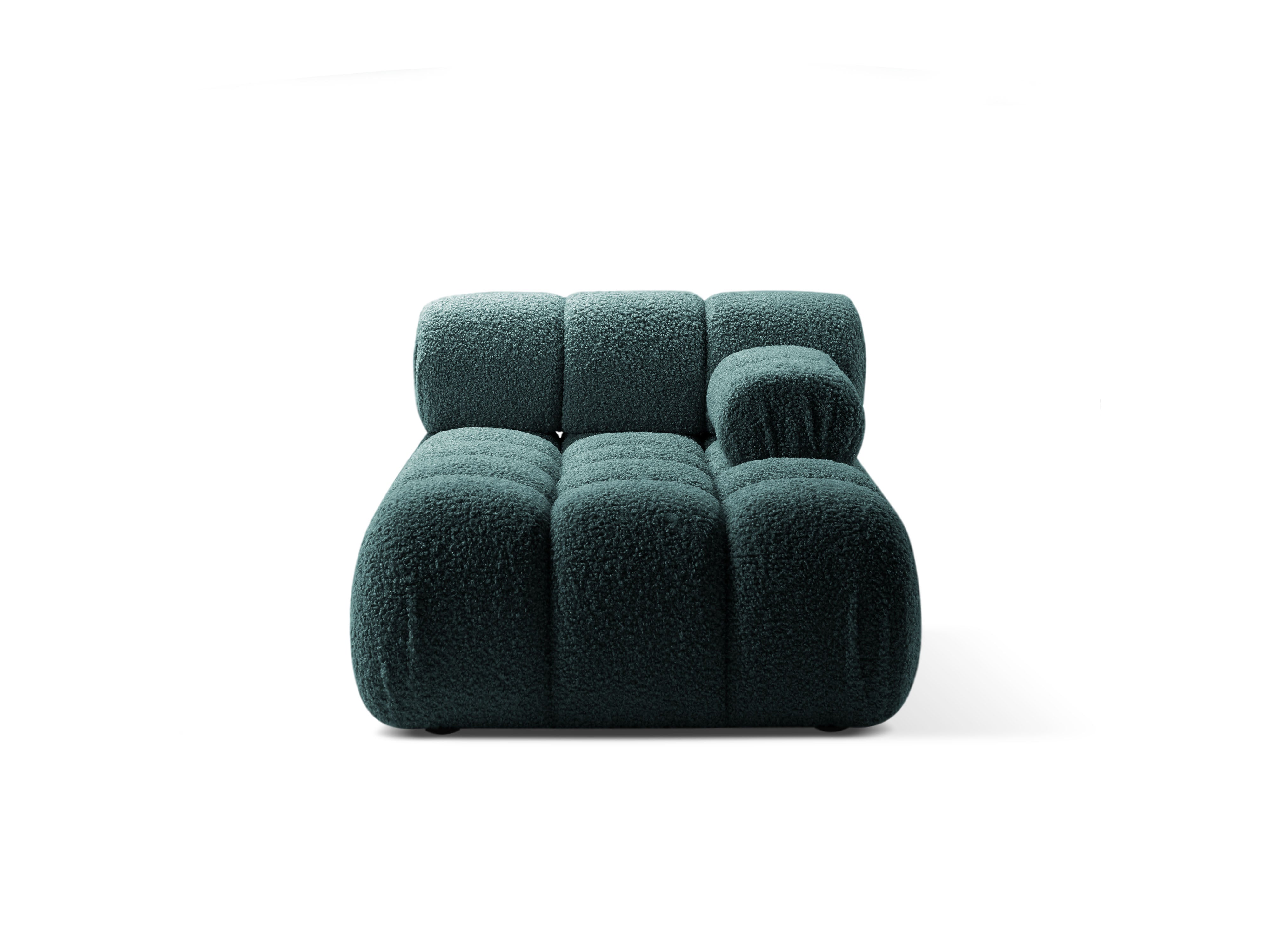Rechtersidet chaise longue BELLIS in diep petrol boucle
