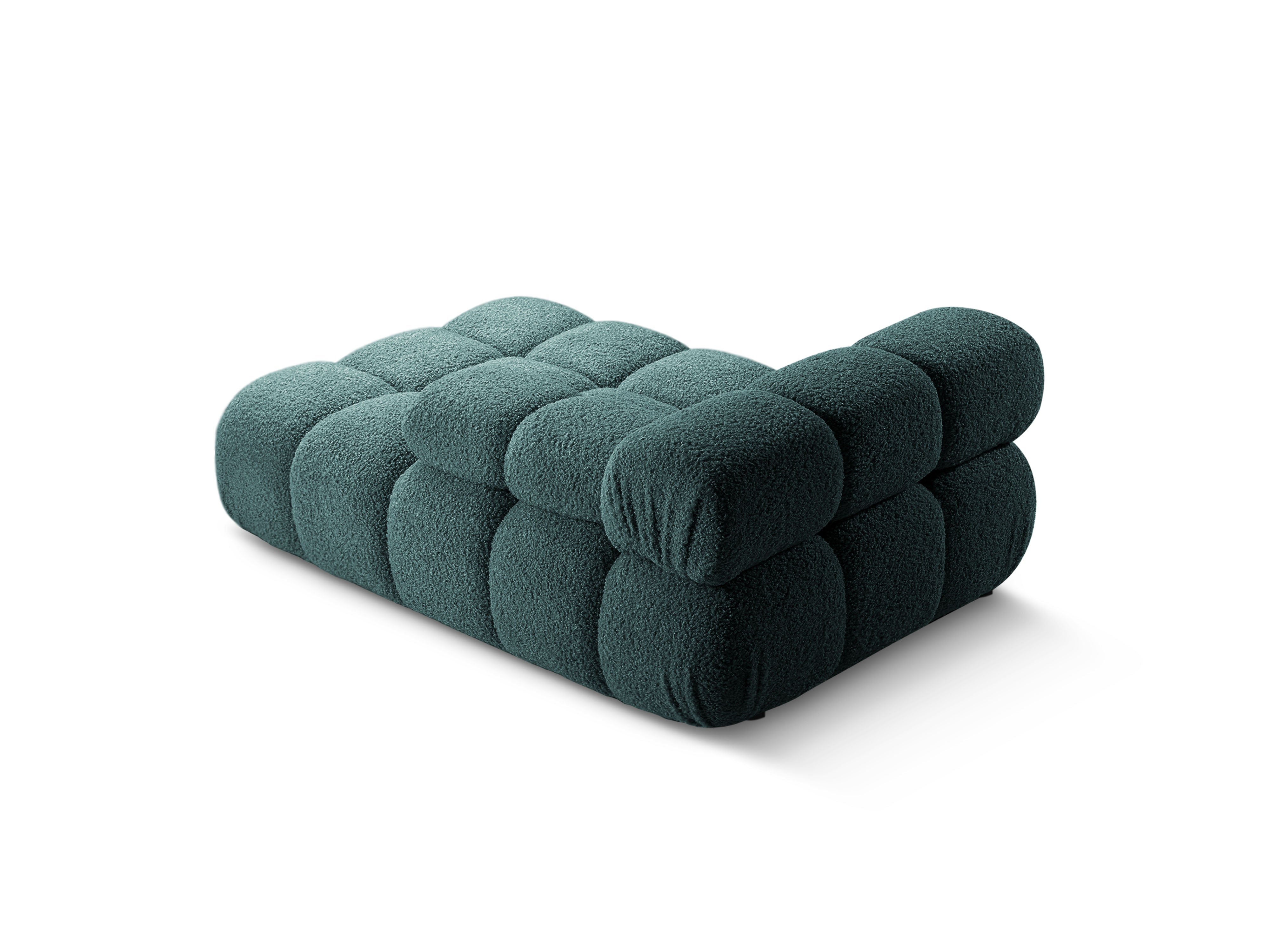 Rechtersidet chaise longue BELLIS in diep petrol boucle