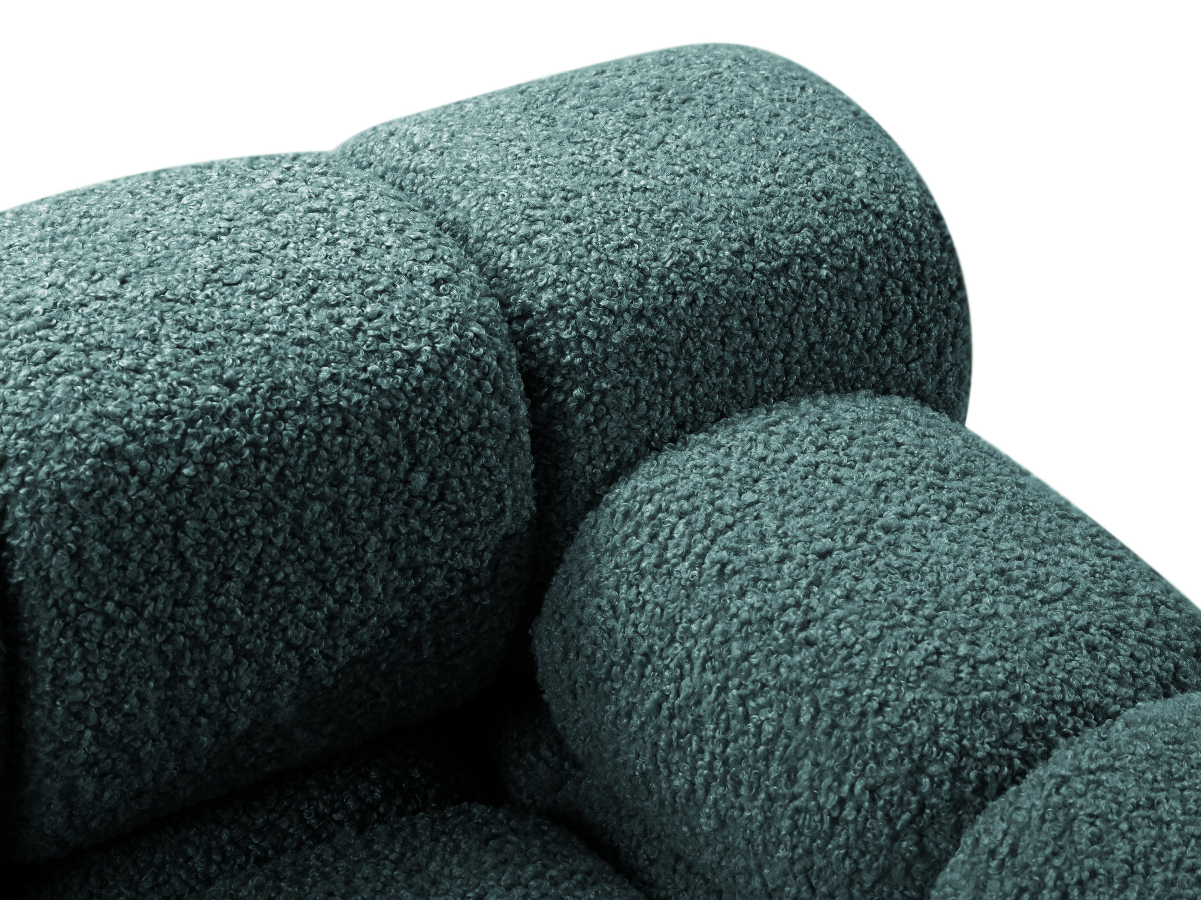Rechtersidet chaise longue BELLIS in diep petrol boucle