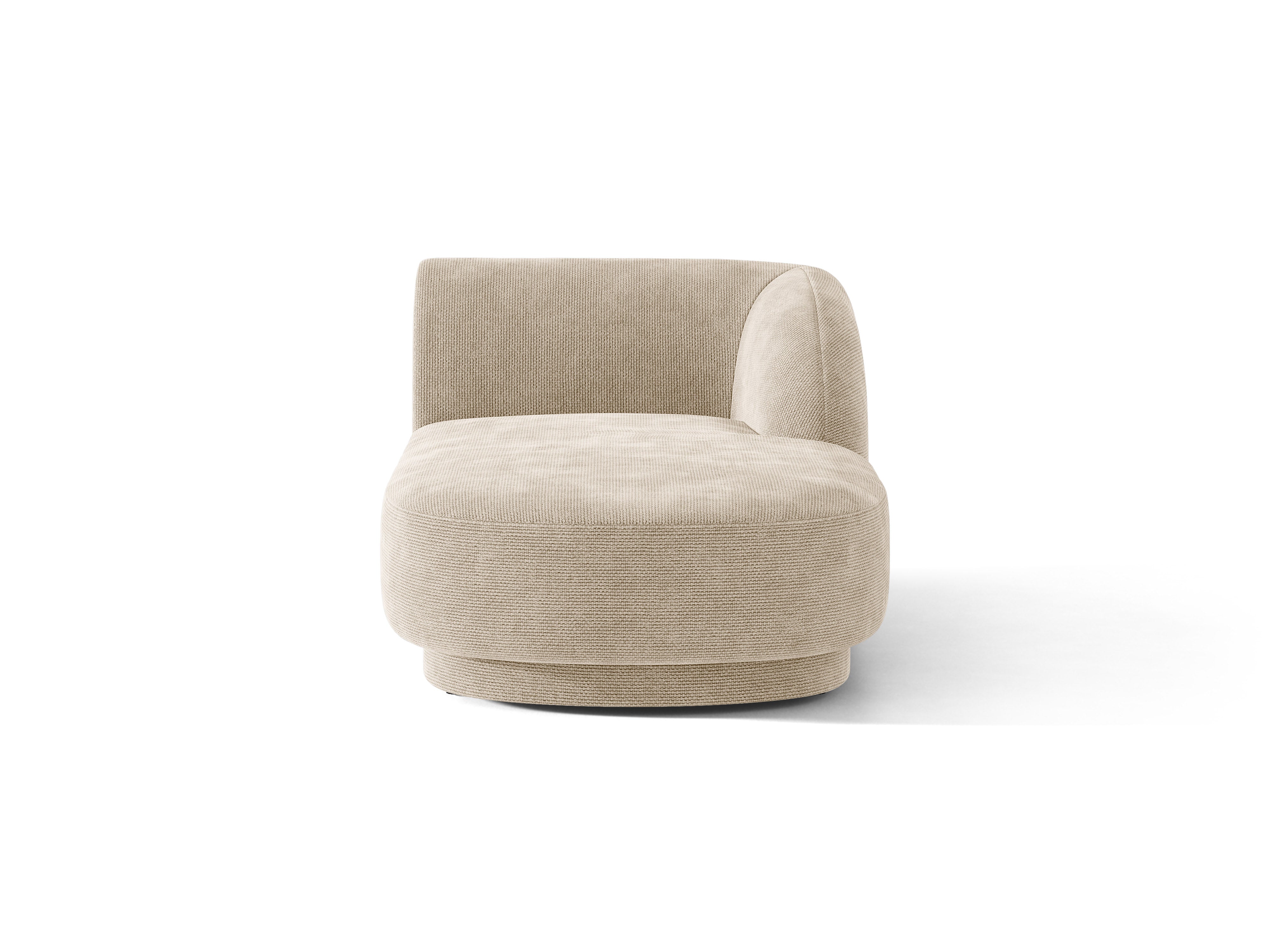 Rechthoekige Szezlong MILEY beige chenille