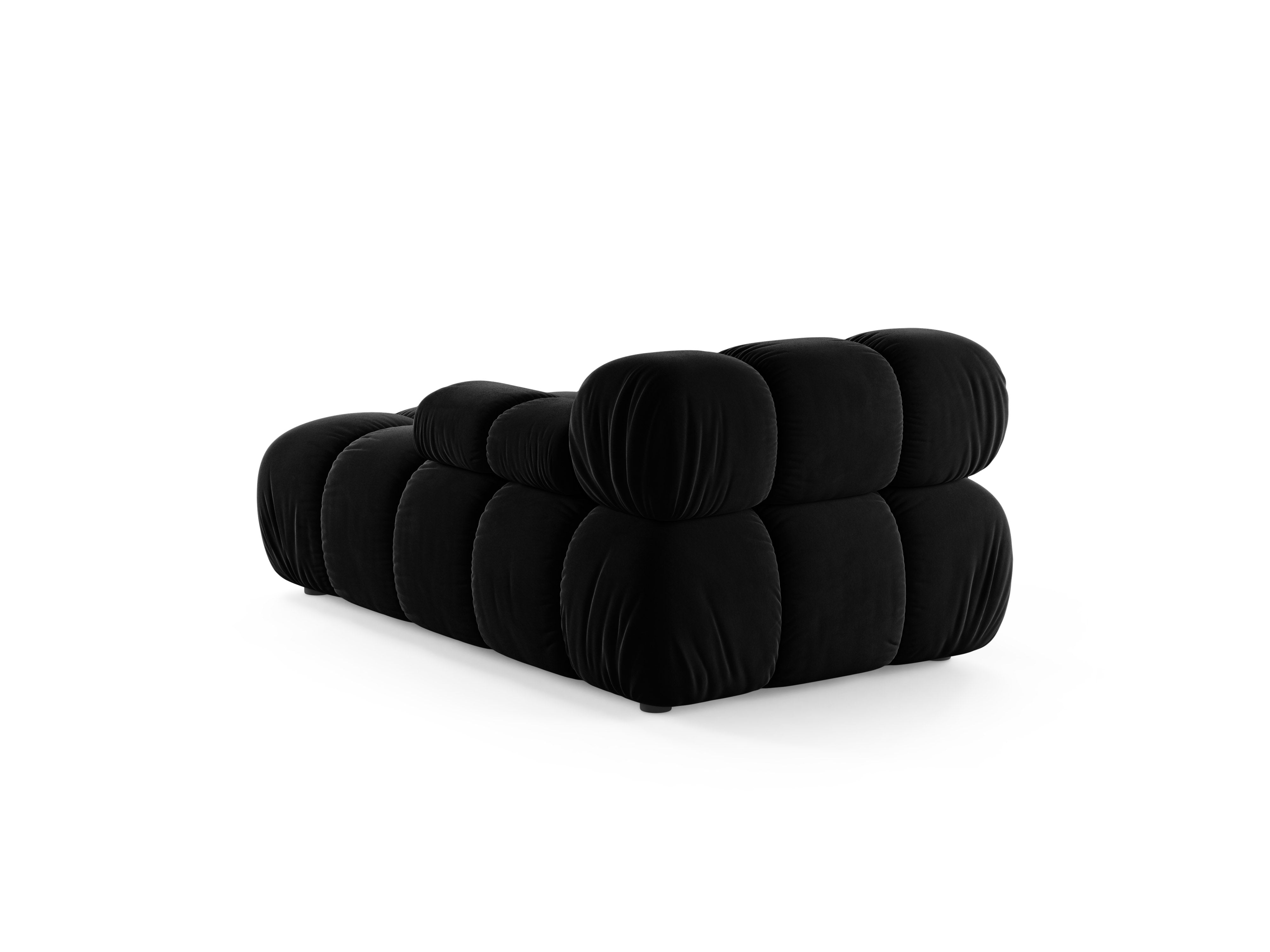 Rechters chaise longue BELLIS in zwarte velvet