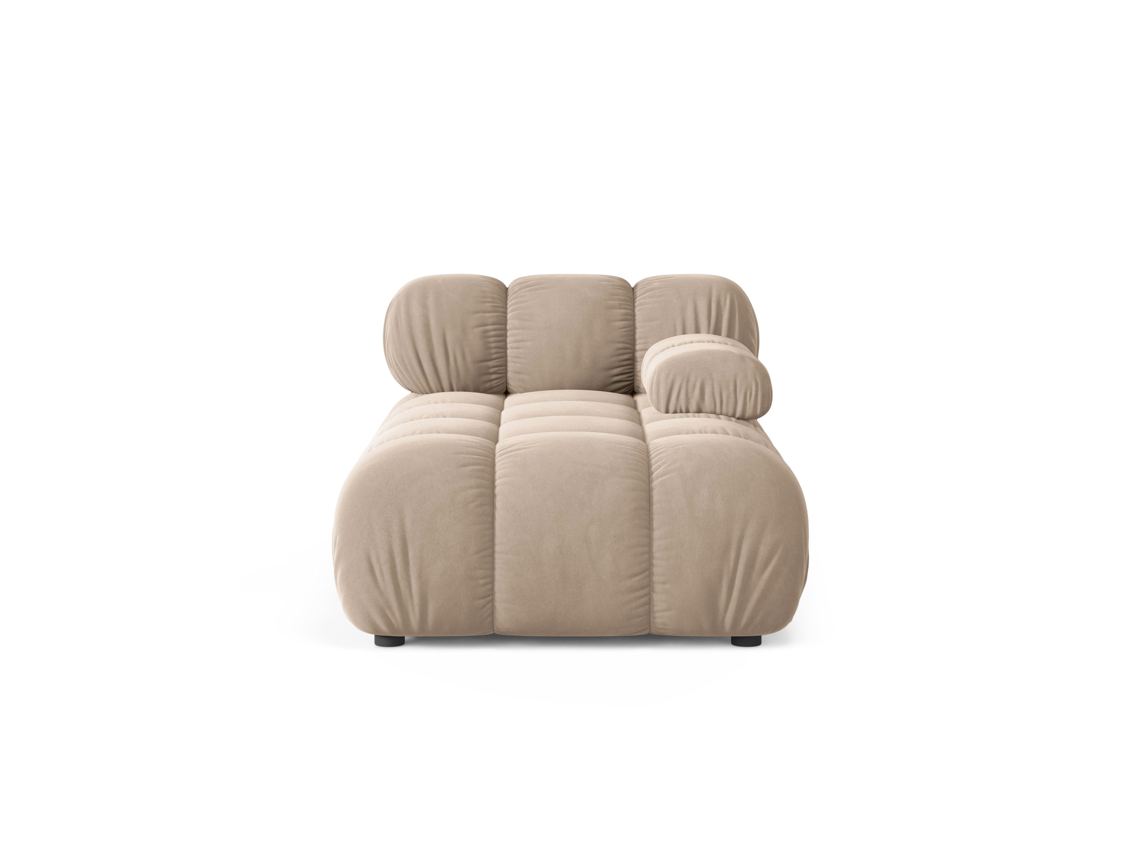 Rechtersidet chaise longue BELLIS in beige fluweel