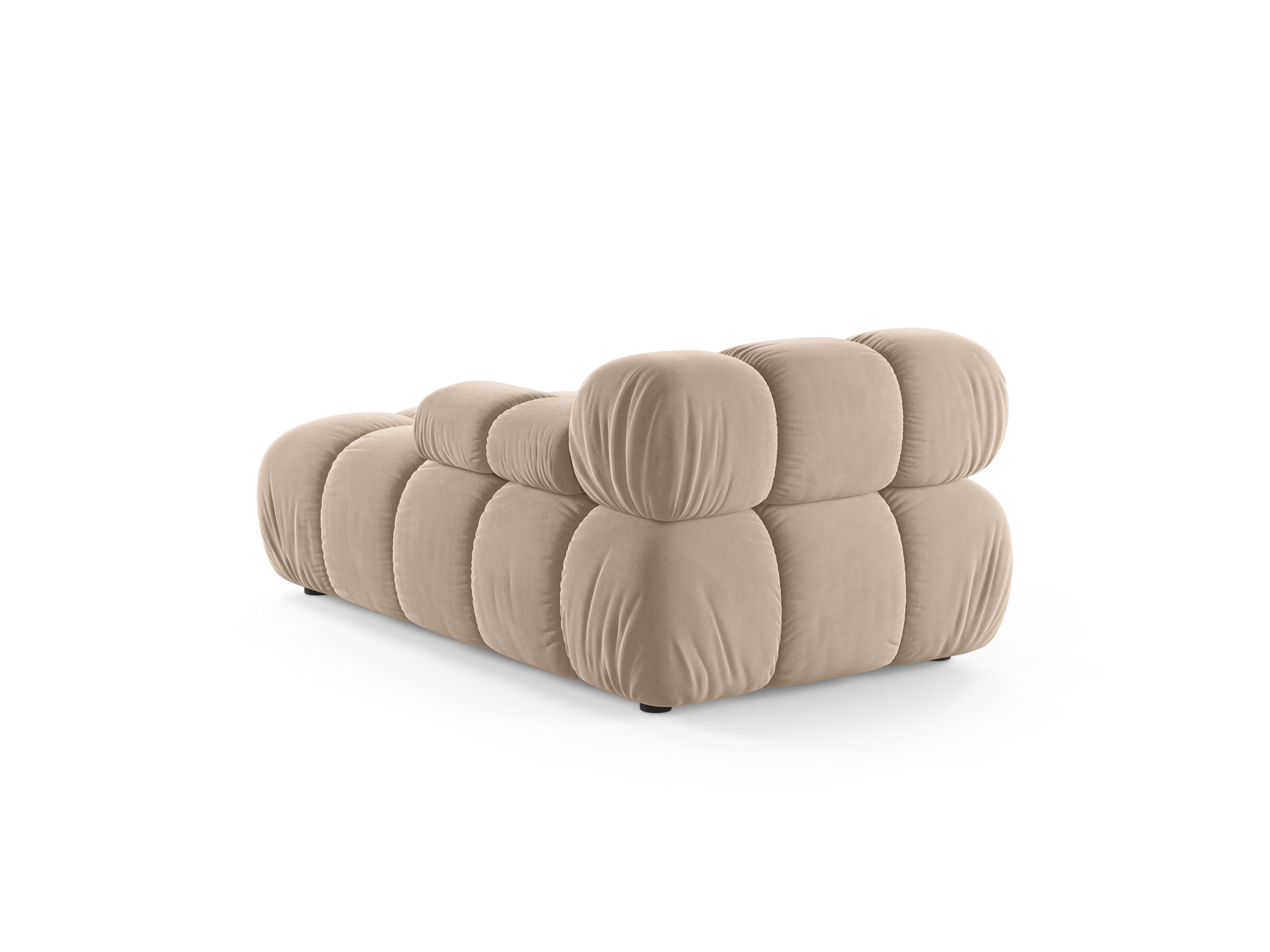 Rechtersidet chaise longue BELLIS in beige fluweel