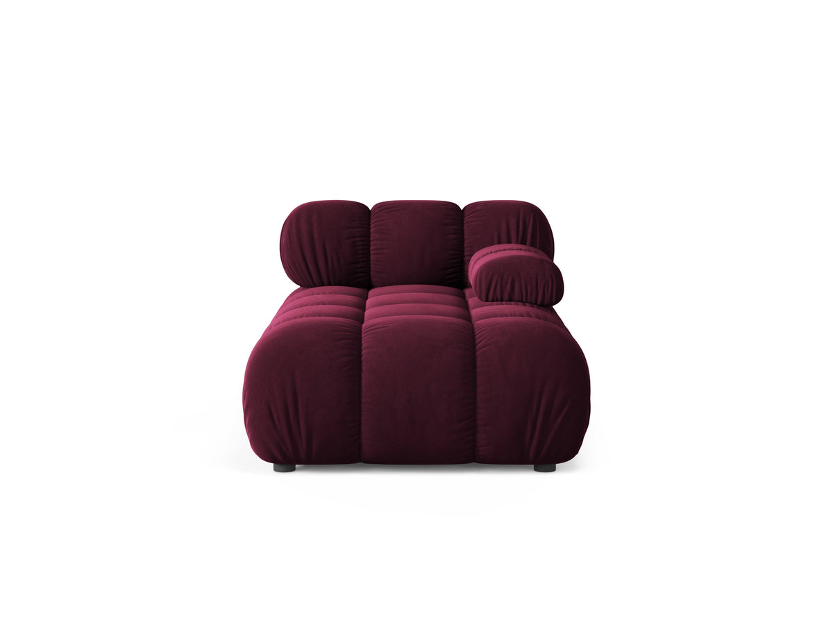 Rechtersidet chaise longue BELLIS bordeaux fluweel