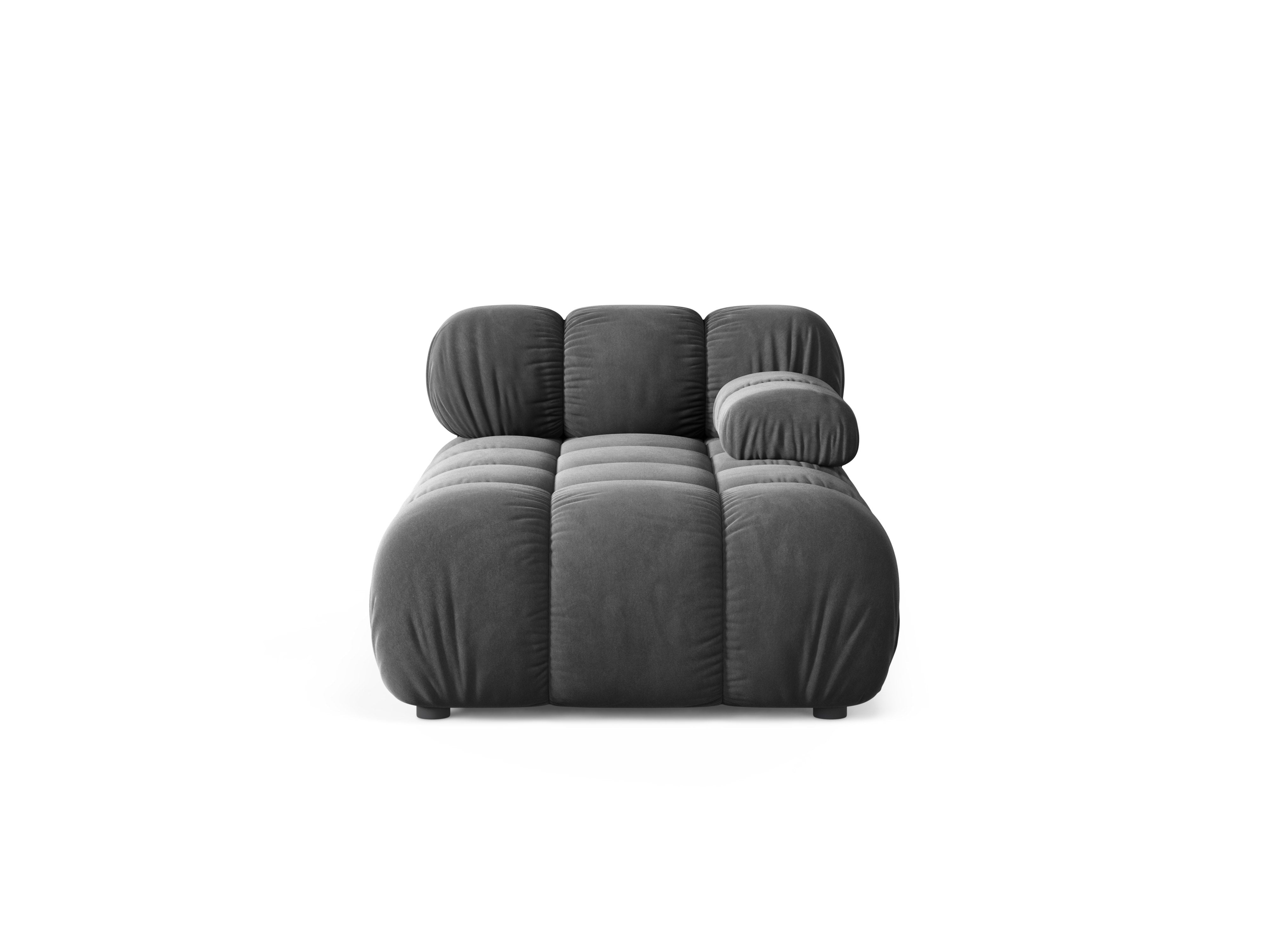 Rechters chaise longue BELLIS donkergrijs fluweel