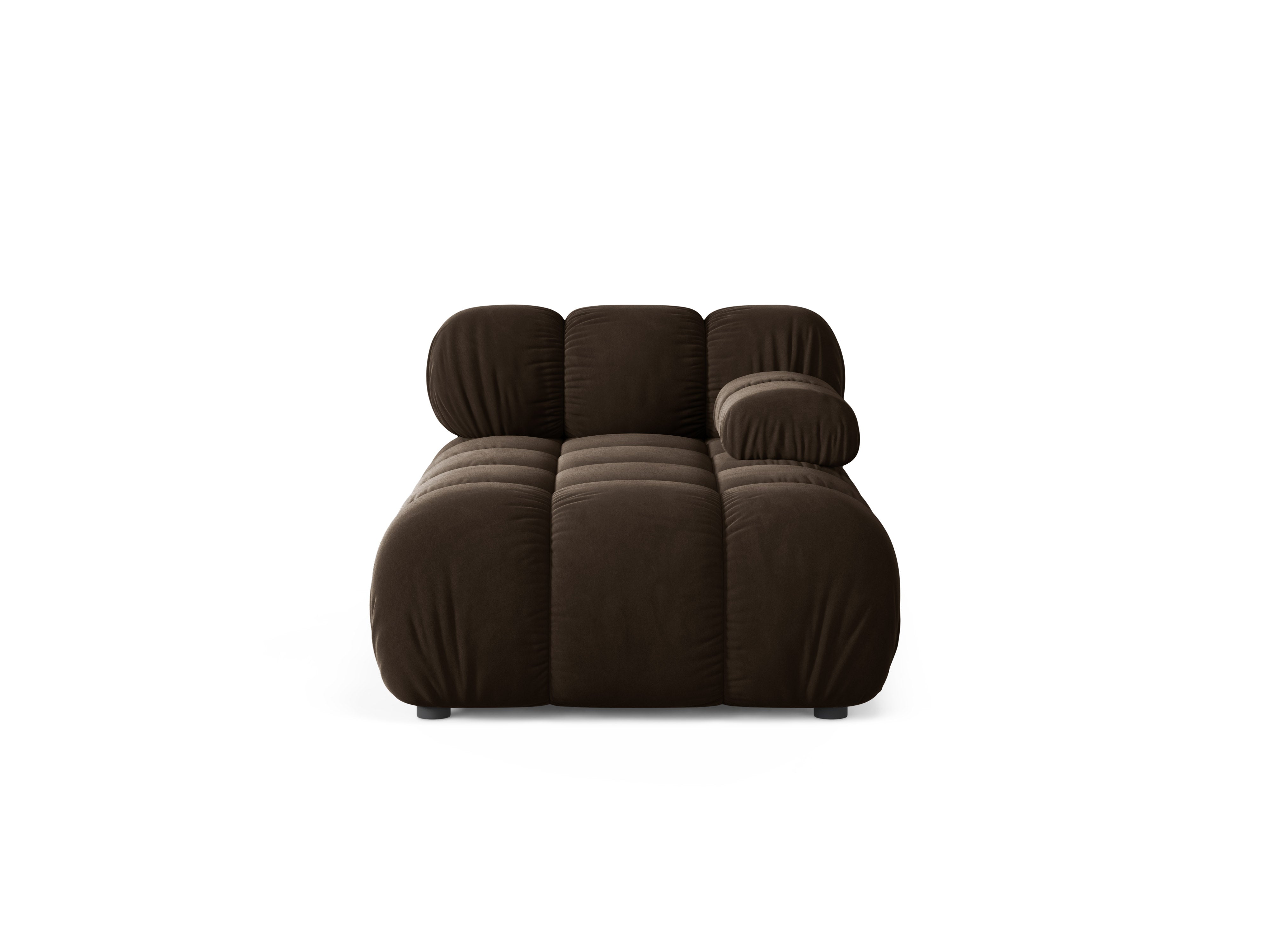 Chocolade rechtszijdige fluwelen chaise longue BELLIS