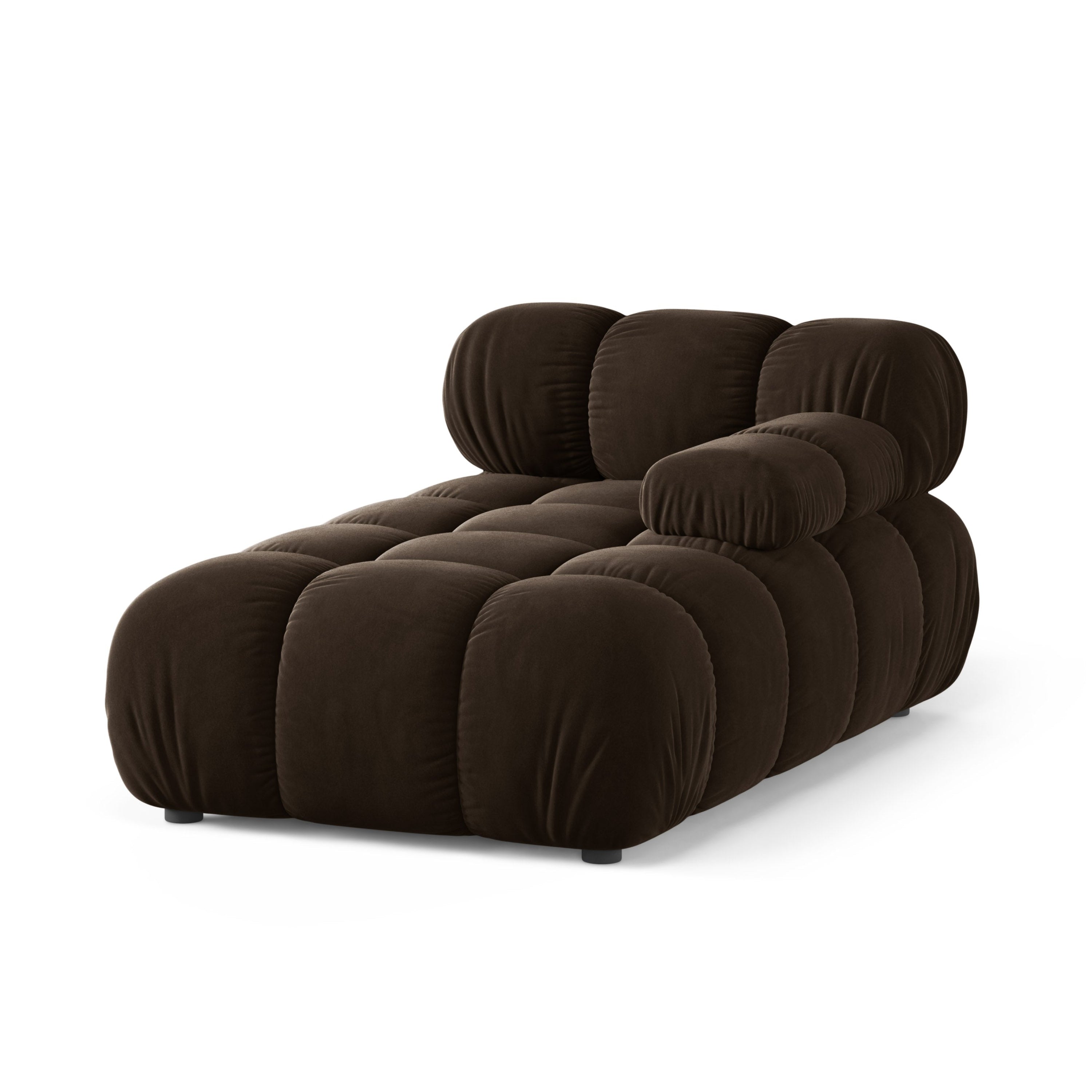 Chocolade rechtszijdige fluwelen chaise longue BELLIS