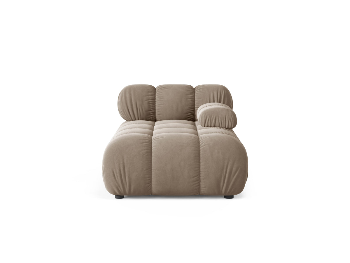 Velours chaise longue rechts BELLIS cappuccino