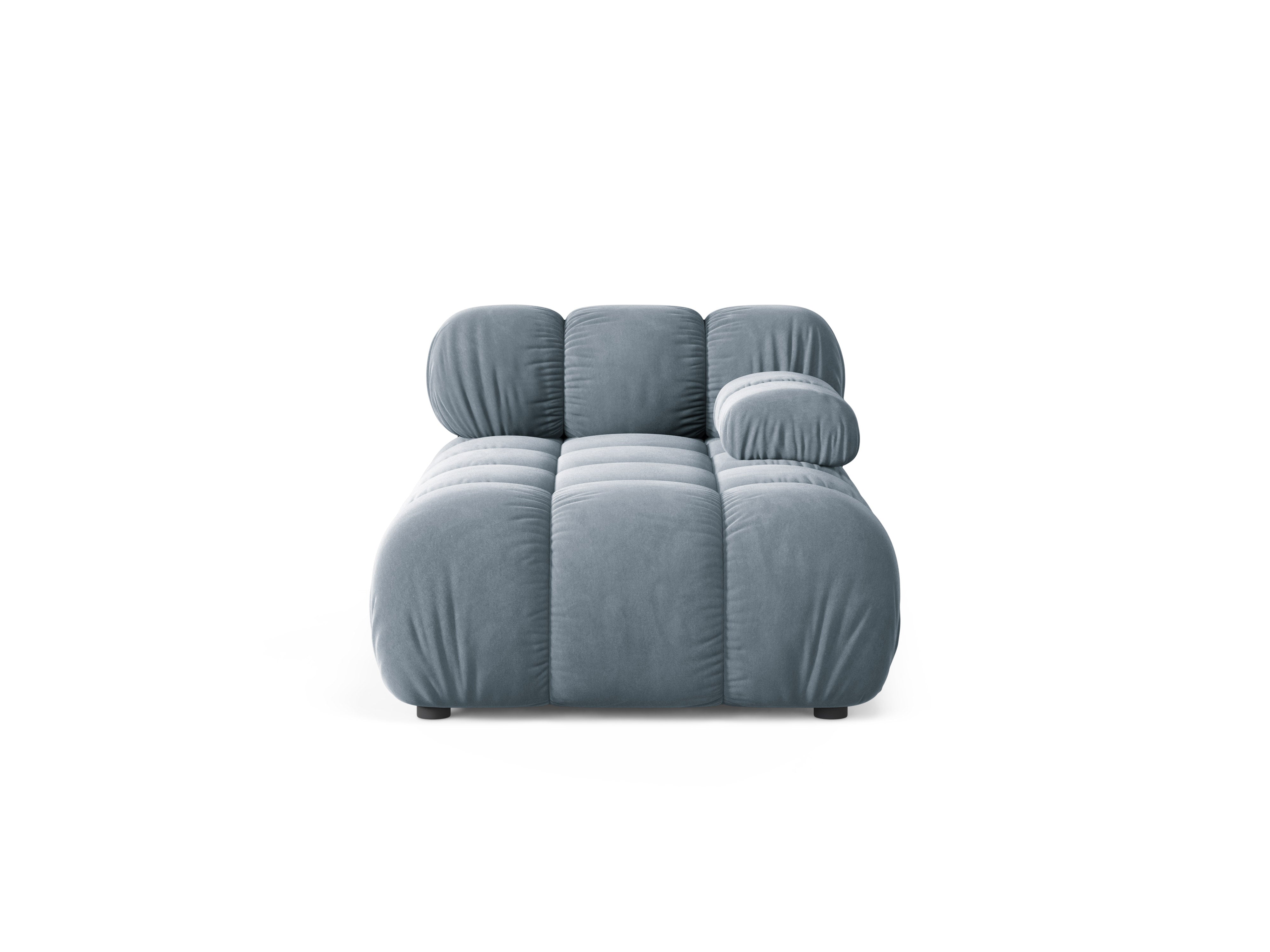 Blauwe BELLIS rechtszijdige fluwelen chaise longue