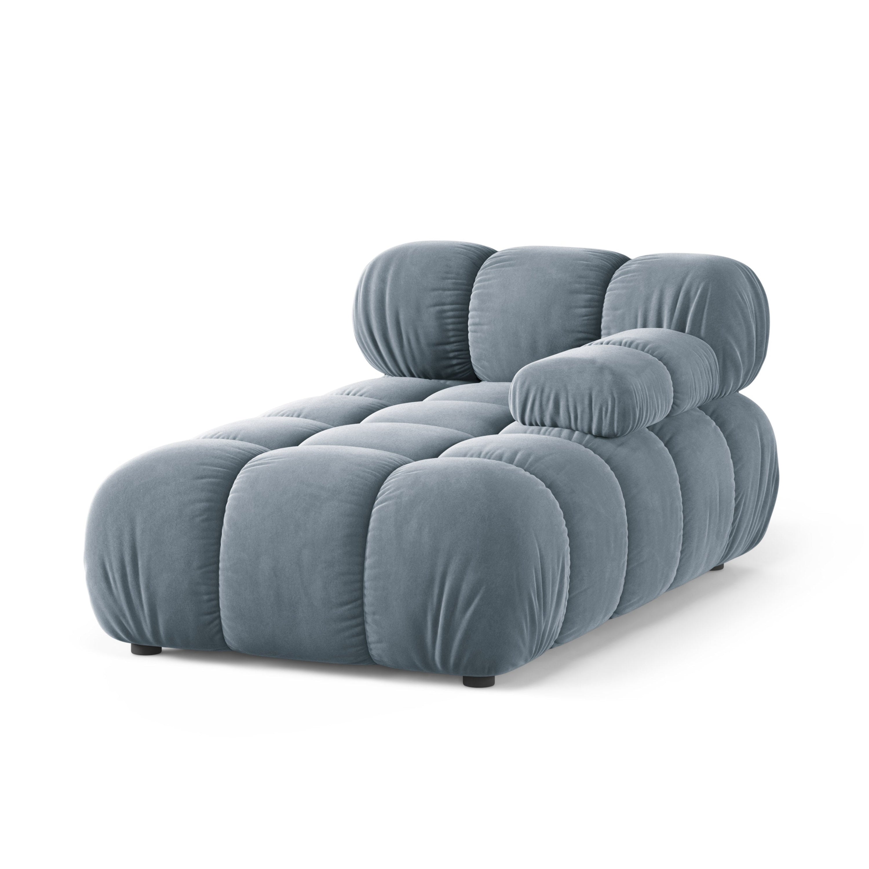 Blauwe BELLIS rechtszijdige fluwelen chaise longue