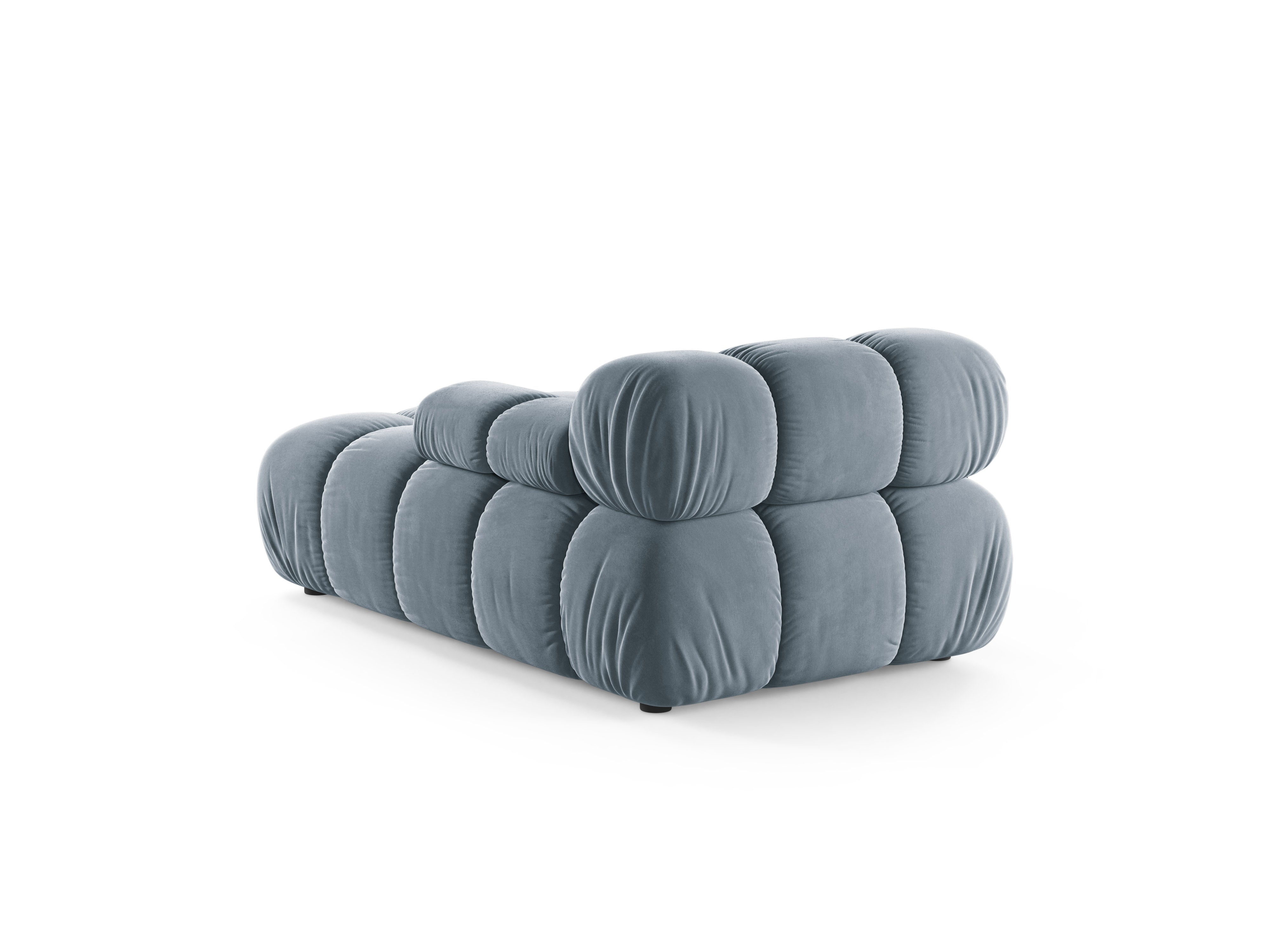 Blauwe BELLIS rechtszijdige fluwelen chaise longue