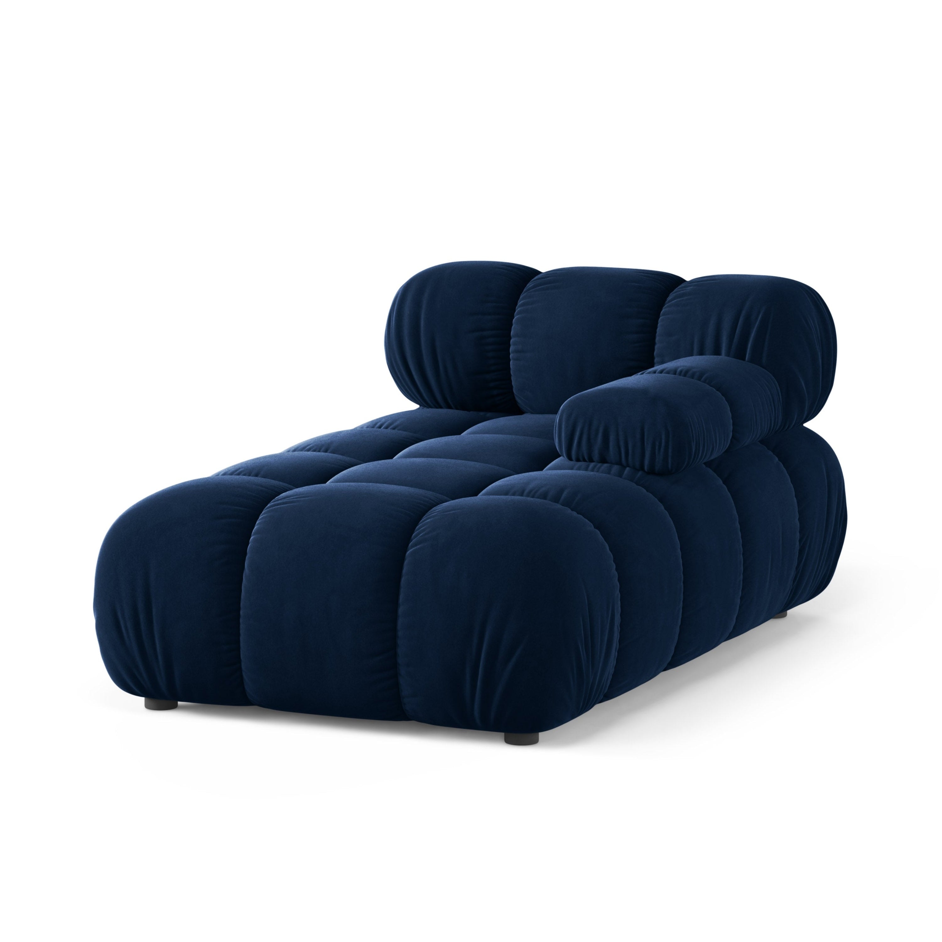 Rechterschuimfluwelen chaise longue BELLIS in koninklijk blauw