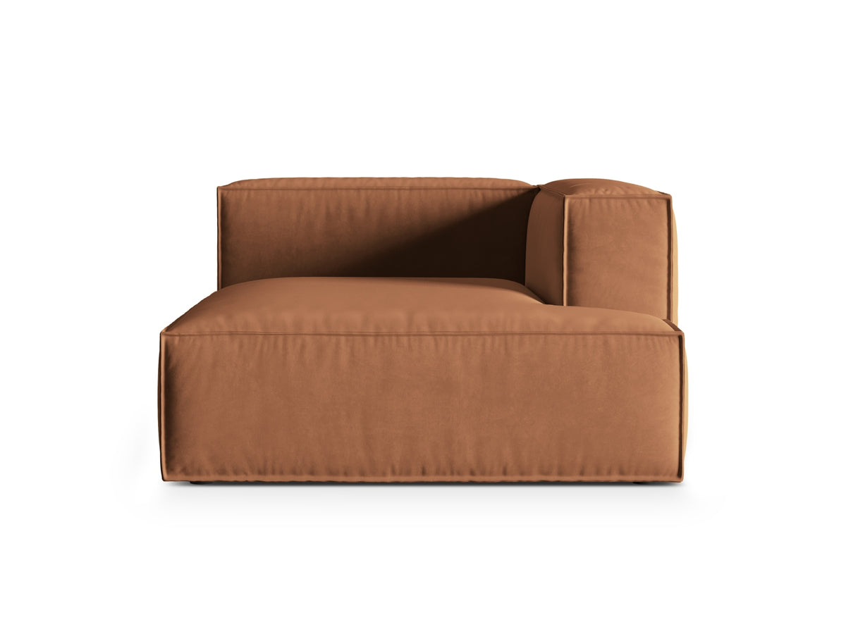 Szezlong aksamitny prawostronny NURIA miodowy – Micadoni
