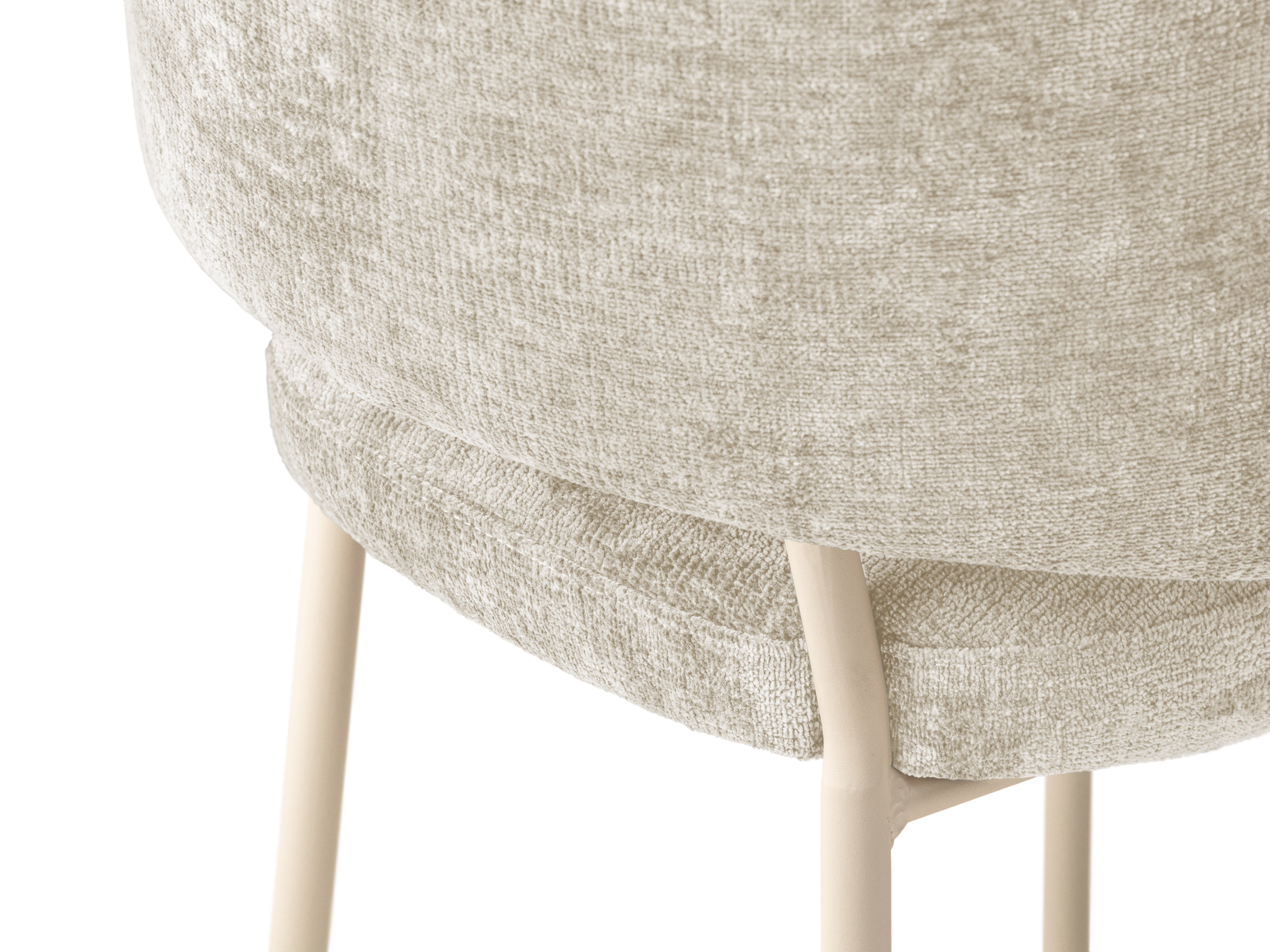 Stuhl DORA hellbeige Chenille mit beigem Gestell