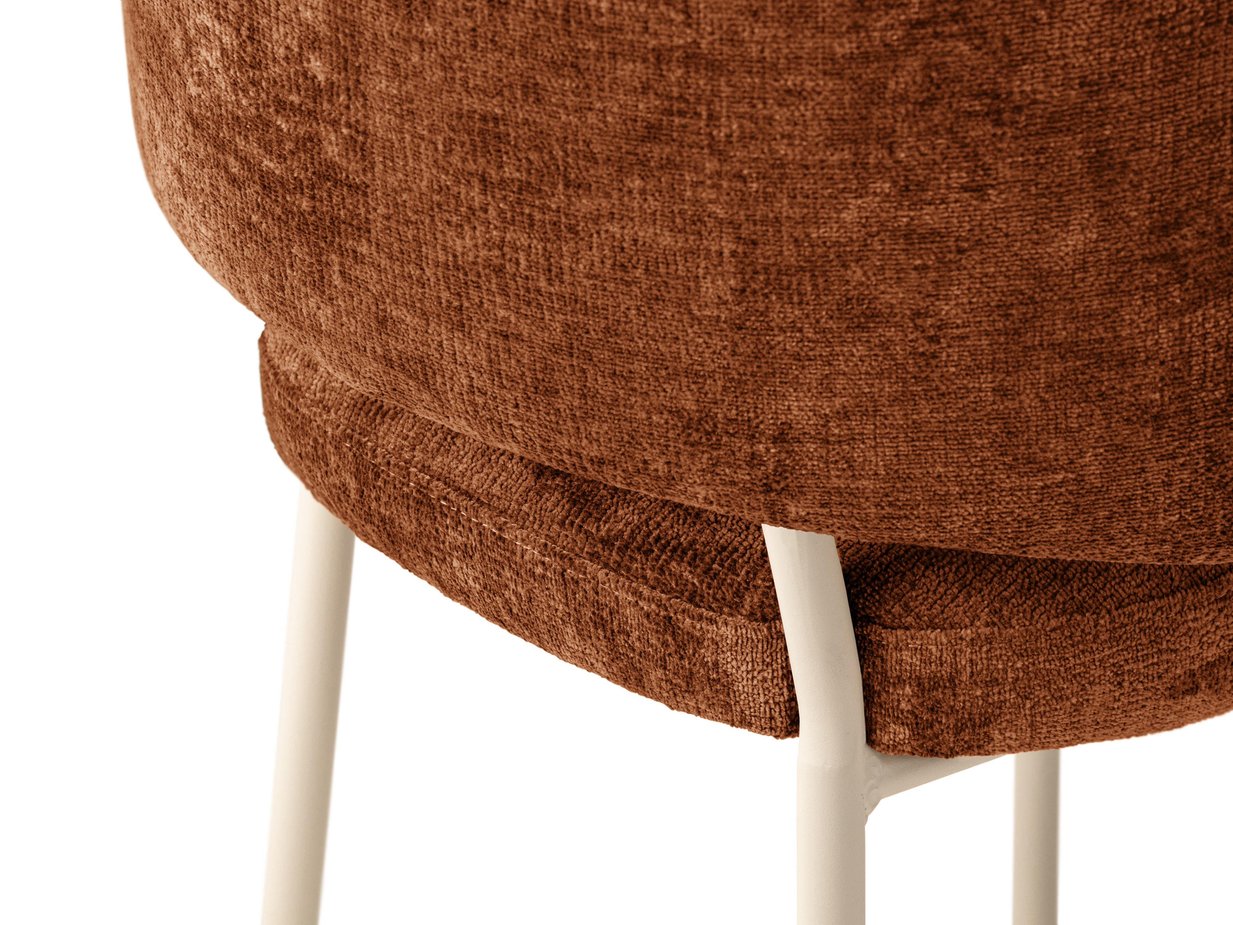 Stuhl DORA terrakotta Chenille mit beigem Gestell