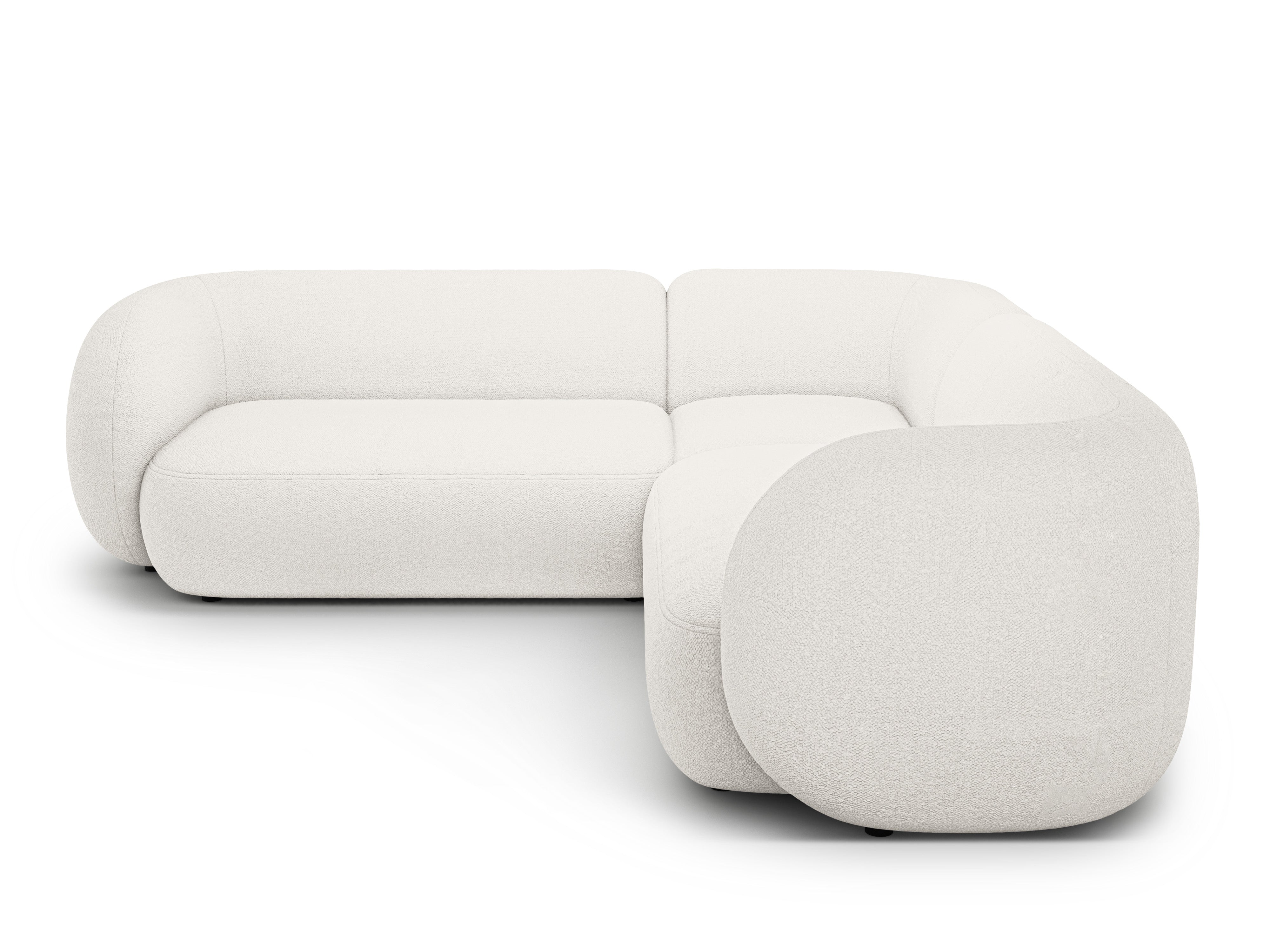 Symmetrical Corner Sofa KATE White Boucle