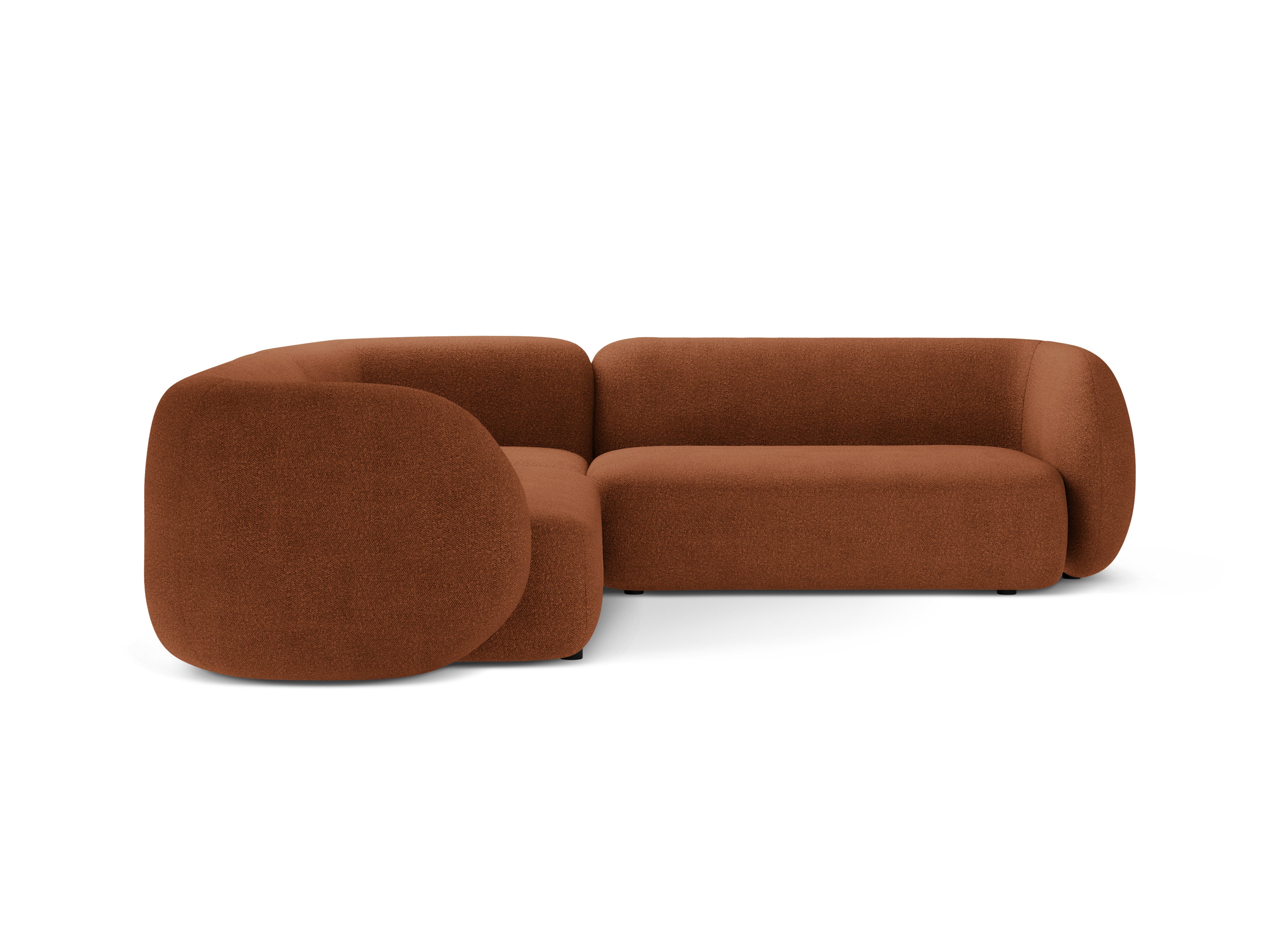 Narożnik symetryczny KATE terracotta boucle – tkanina bouclé