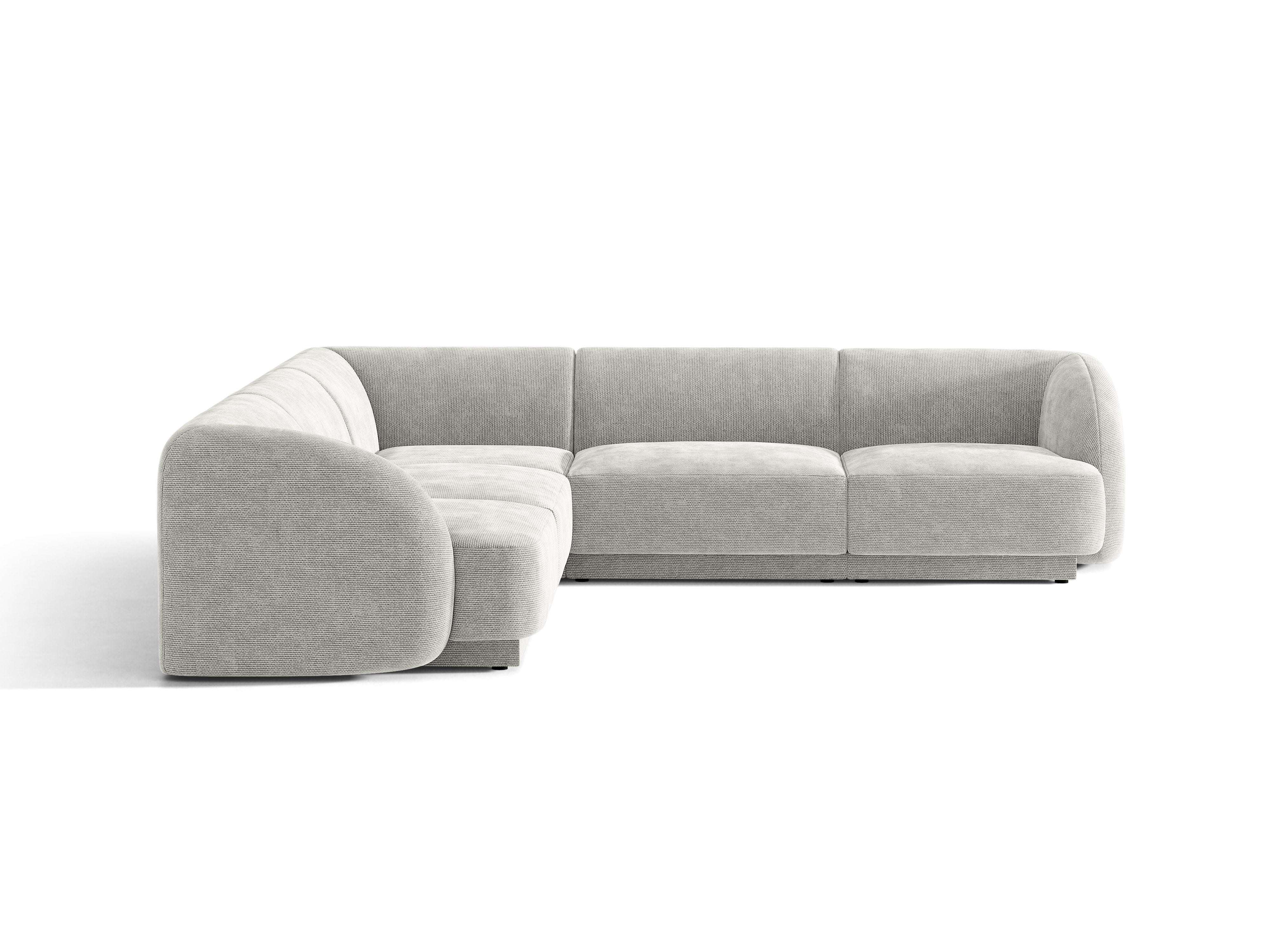 Symmetrische hoekbank voor 5 personen MILEY grijs chenille