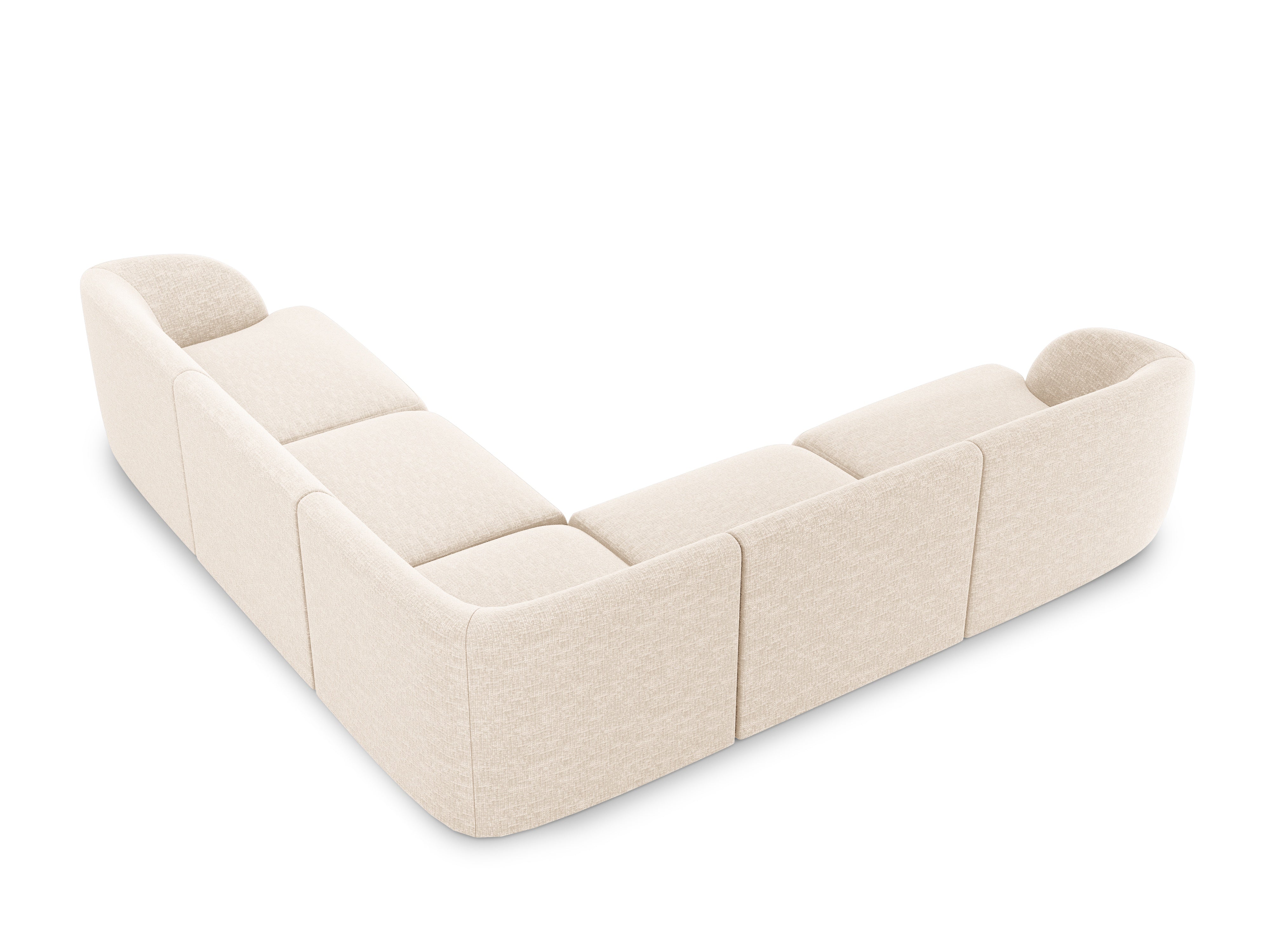 Symmetrisches 5-Sitzer-Sofa MILEY Elfenbein Chenille