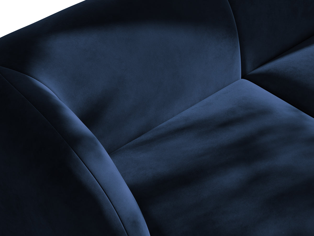 Fluwelen hoekbank voor 5 personen MILEY marineblauw