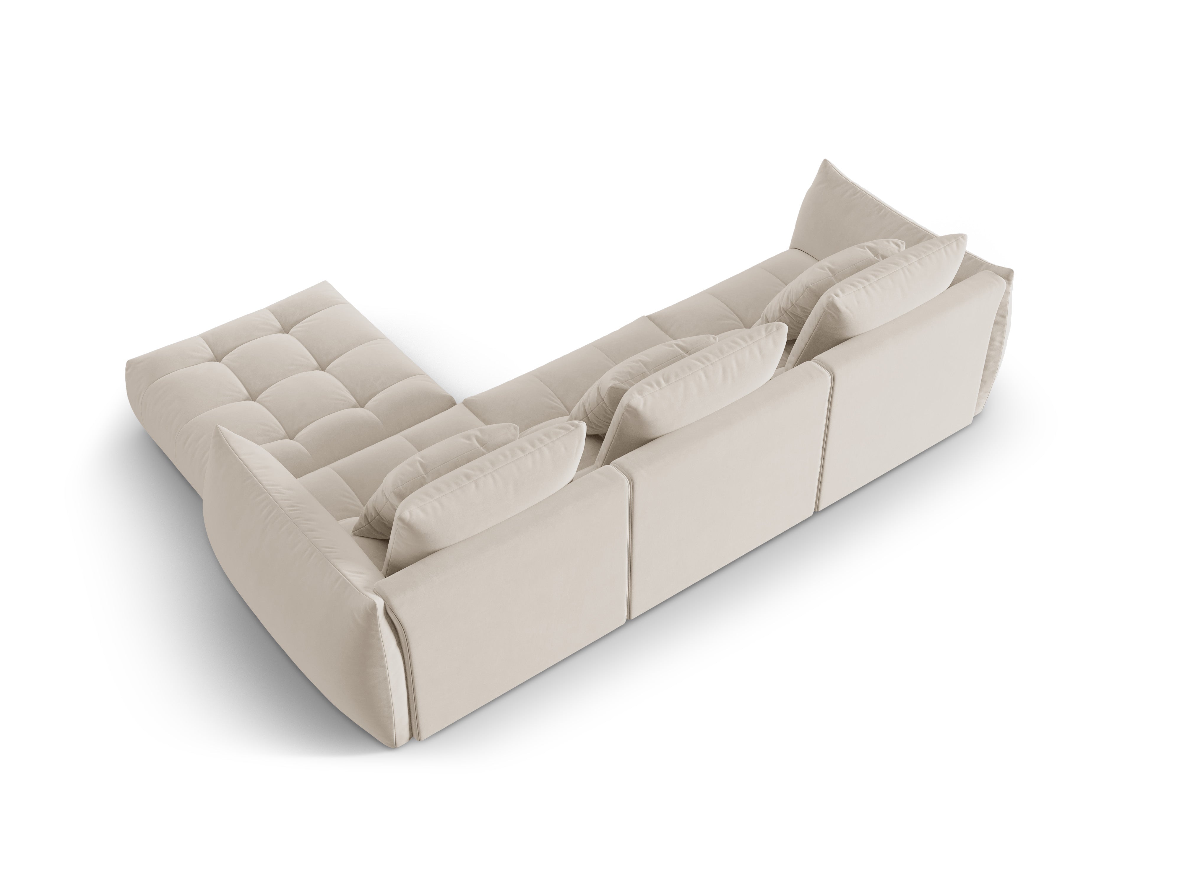 Modular Velvet Corner Sofa BLOOM Ecru