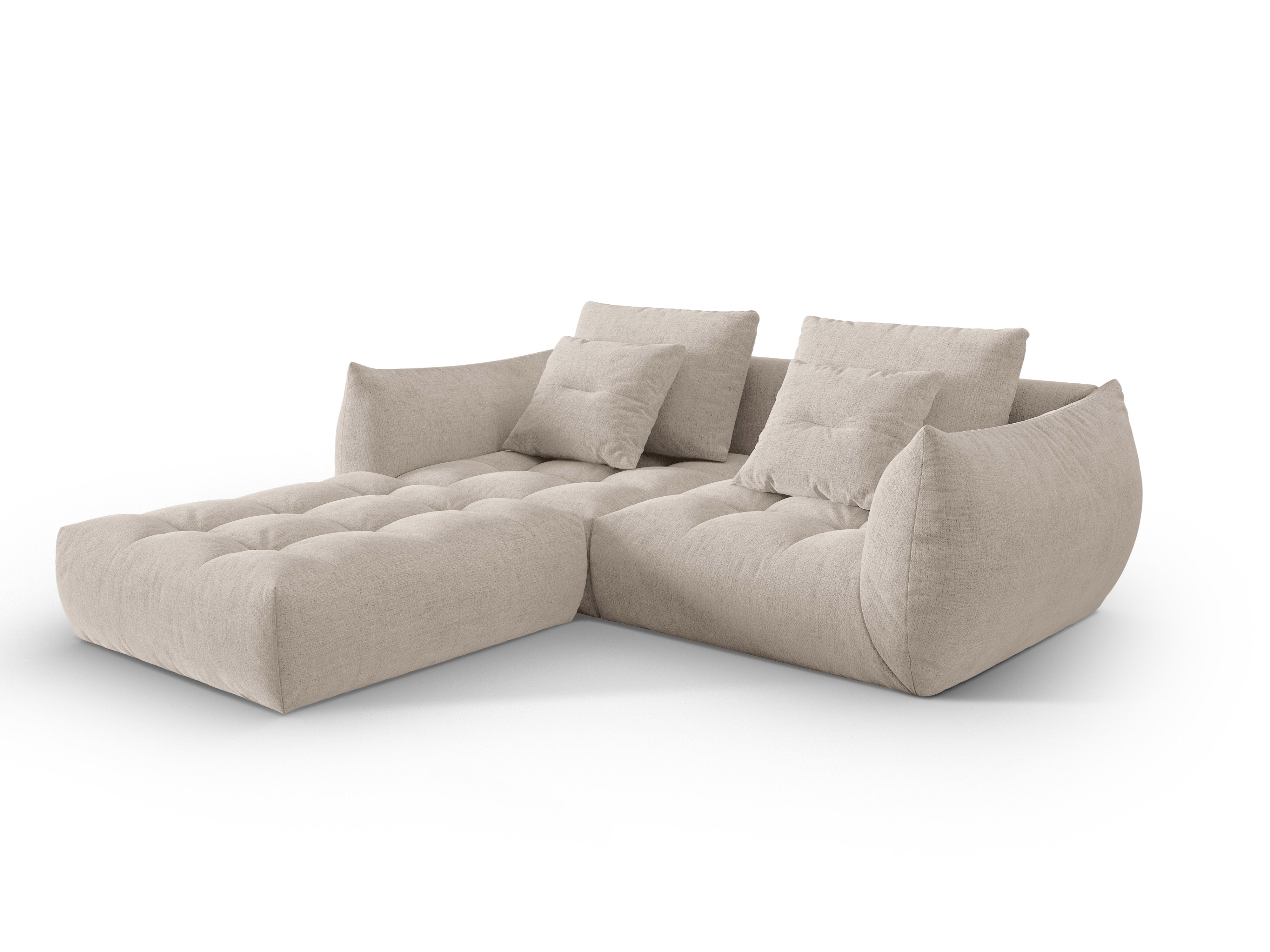 Modular corner sofa for 3 people BLOOM dark beige chenille