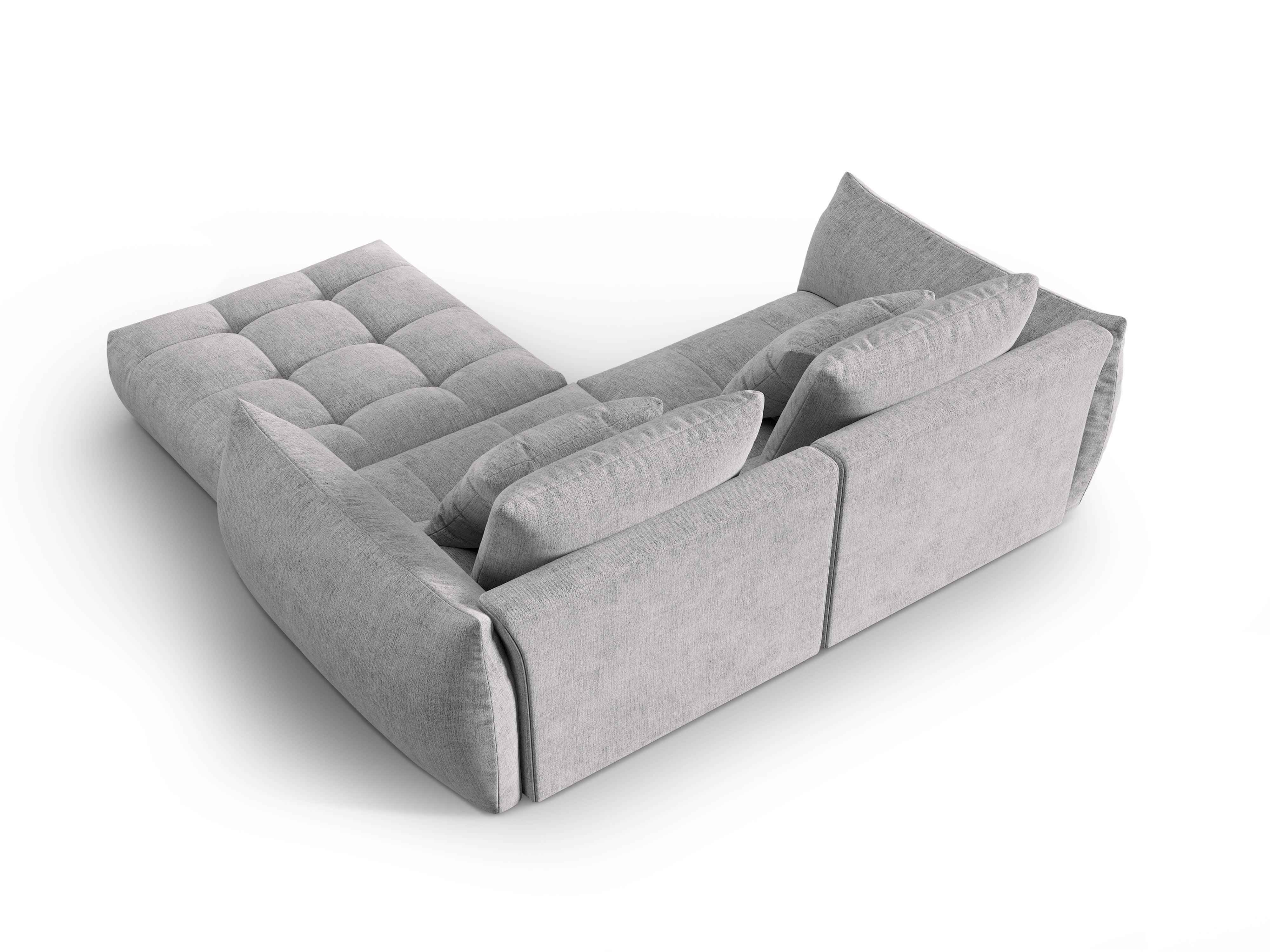 Modulares 3-Sitzer-Sofa BLOOM silberner Chenille