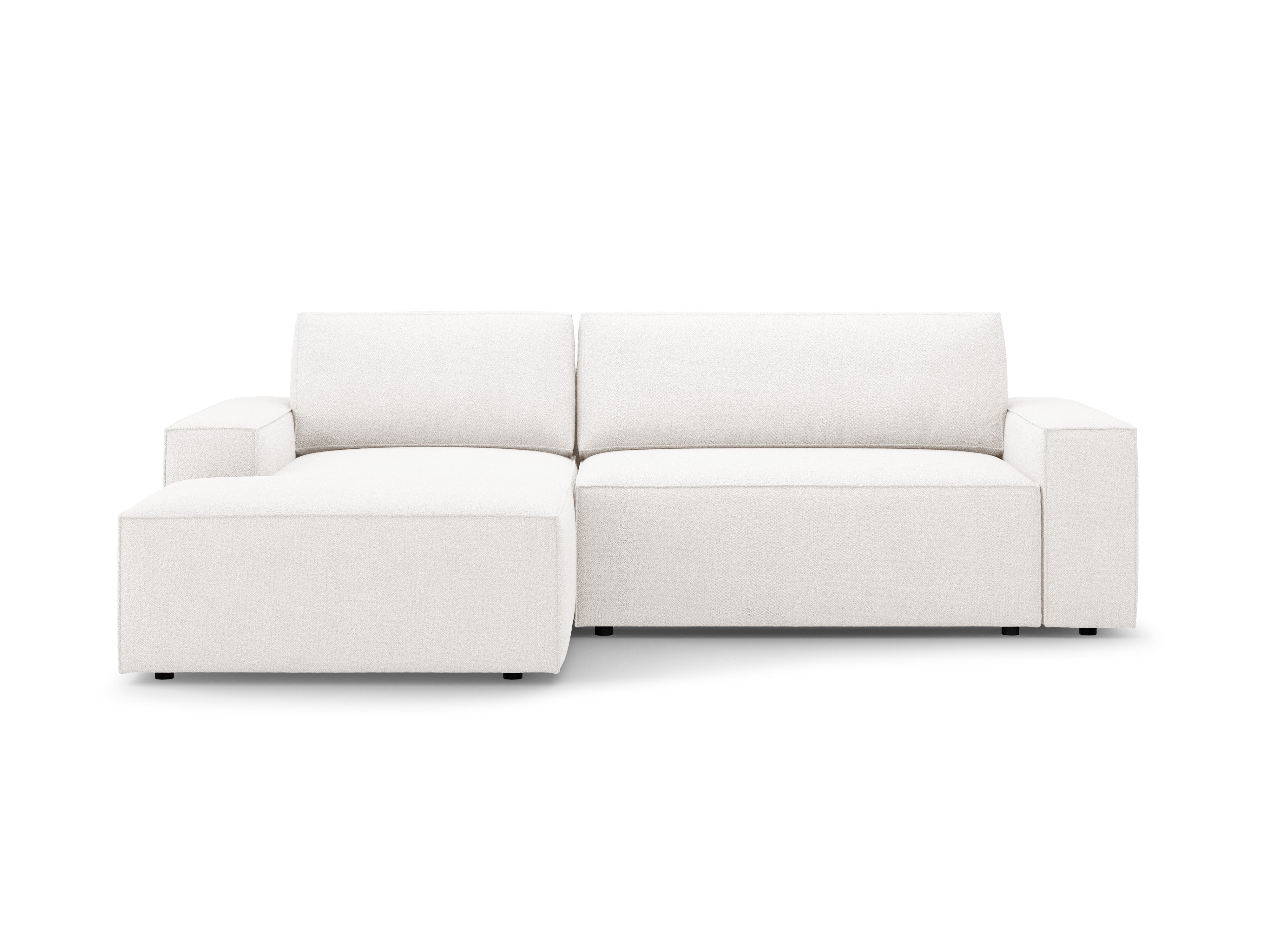 Left-facing corner sofa bed JODIE white boucle