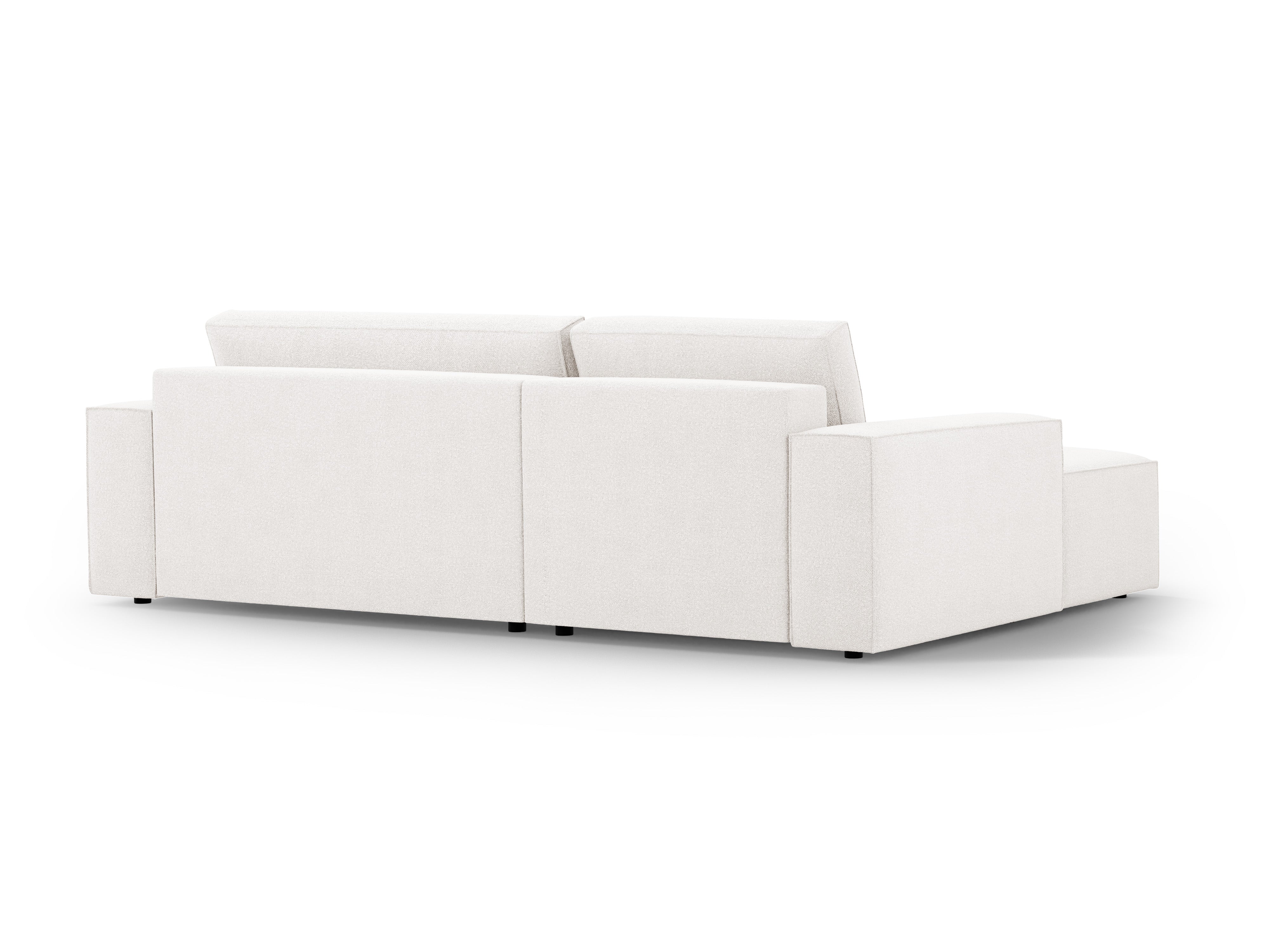 Left-facing corner sofa bed JODIE white boucle