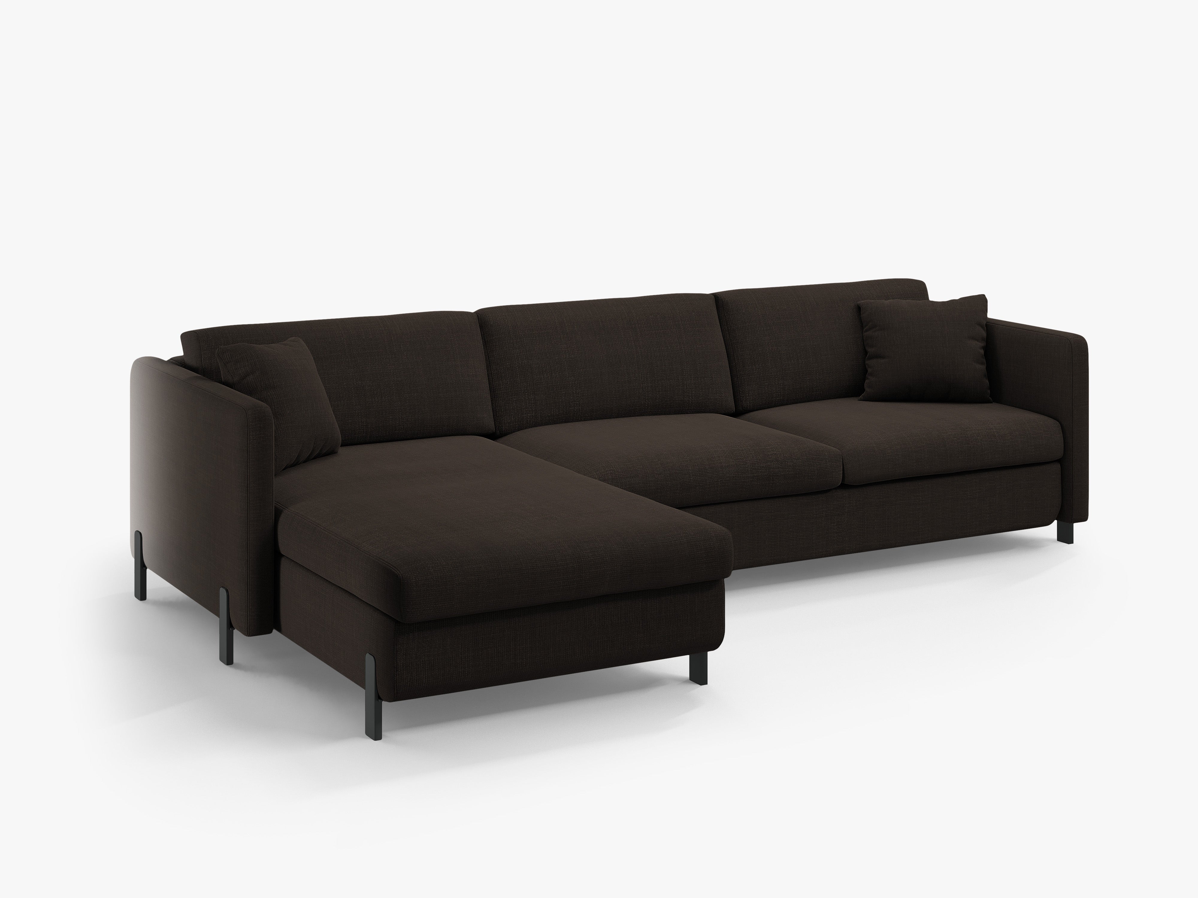 Left-sided corner sofa bed GLORIA dark gray chenille