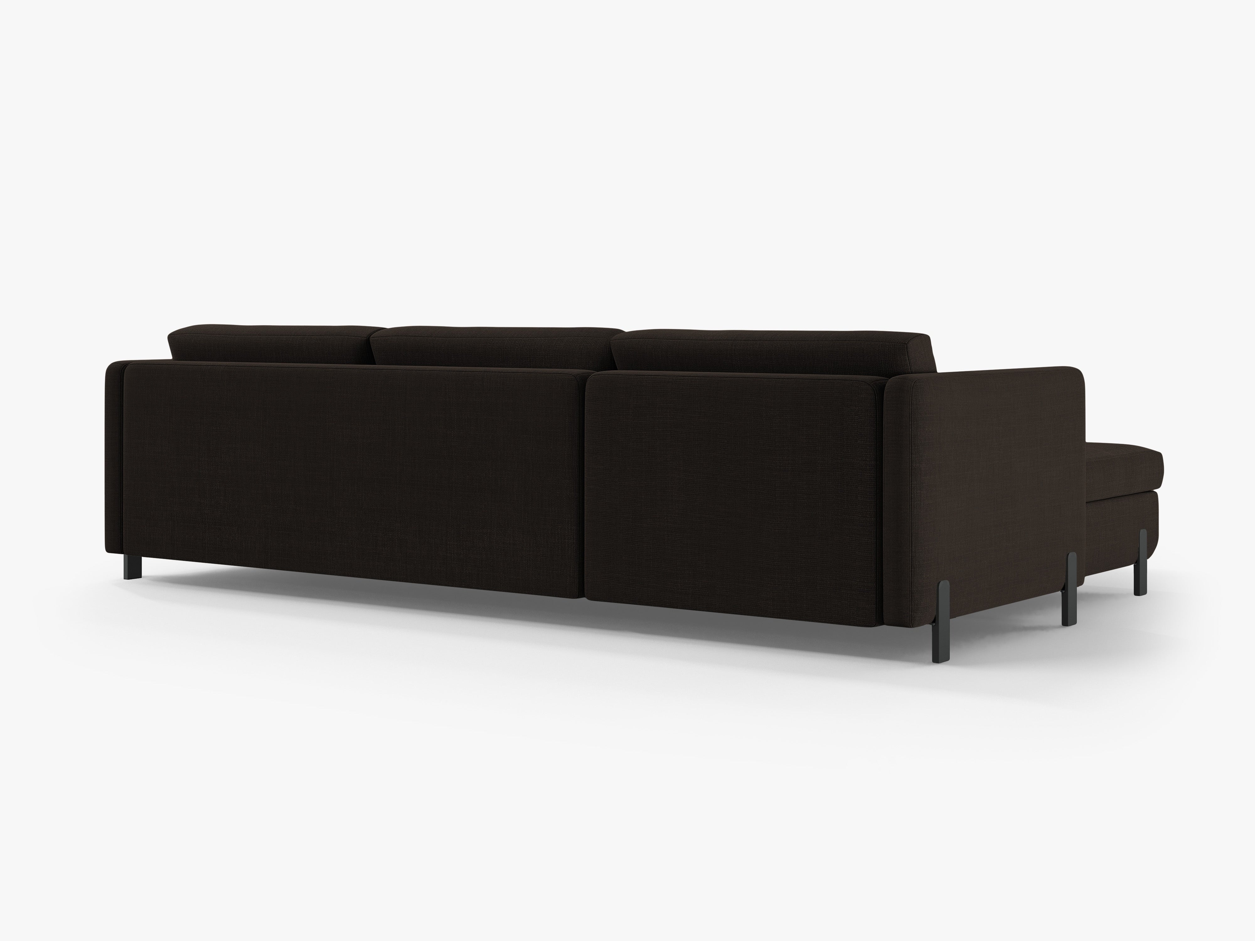 Left-sided corner sofa bed GLORIA dark gray chenille