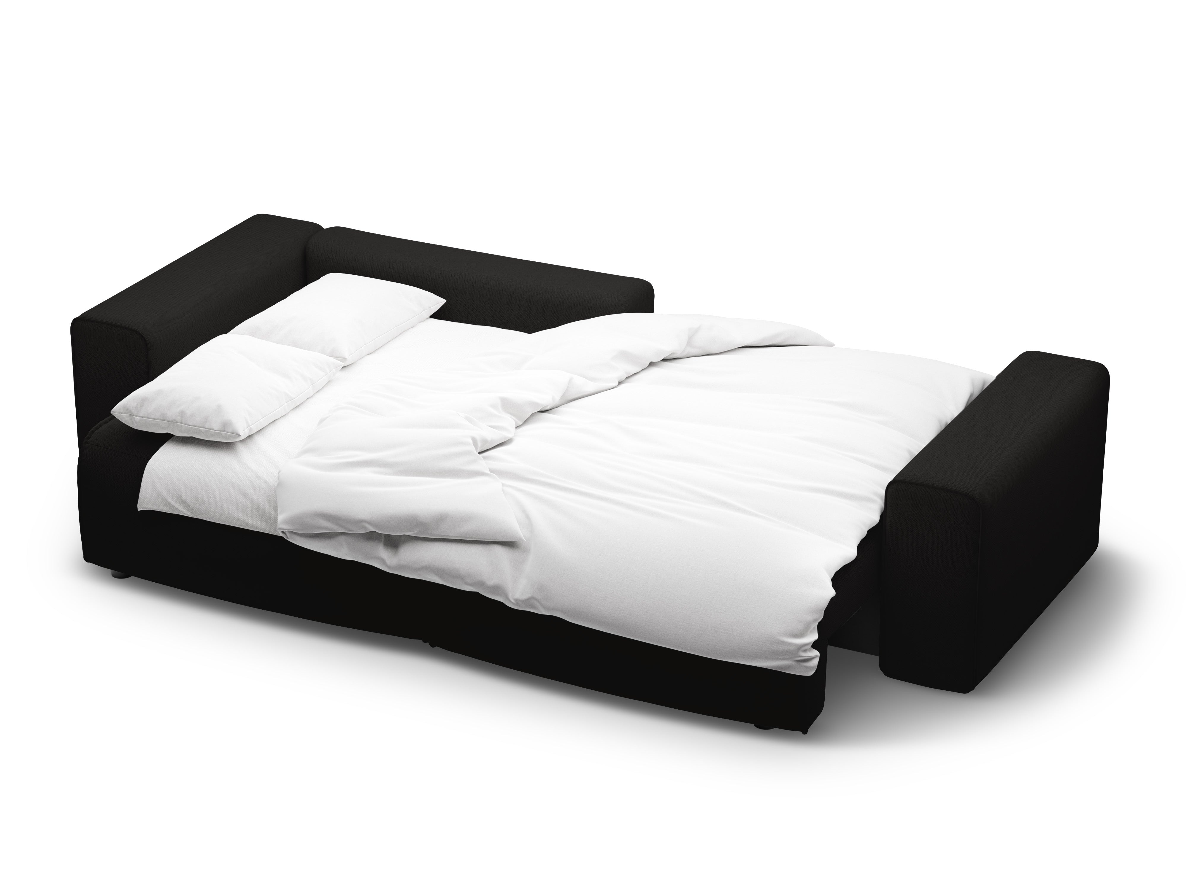 Narożnik lewostronny 3-osobowy z funkcją spania VICTOR czarny szenil