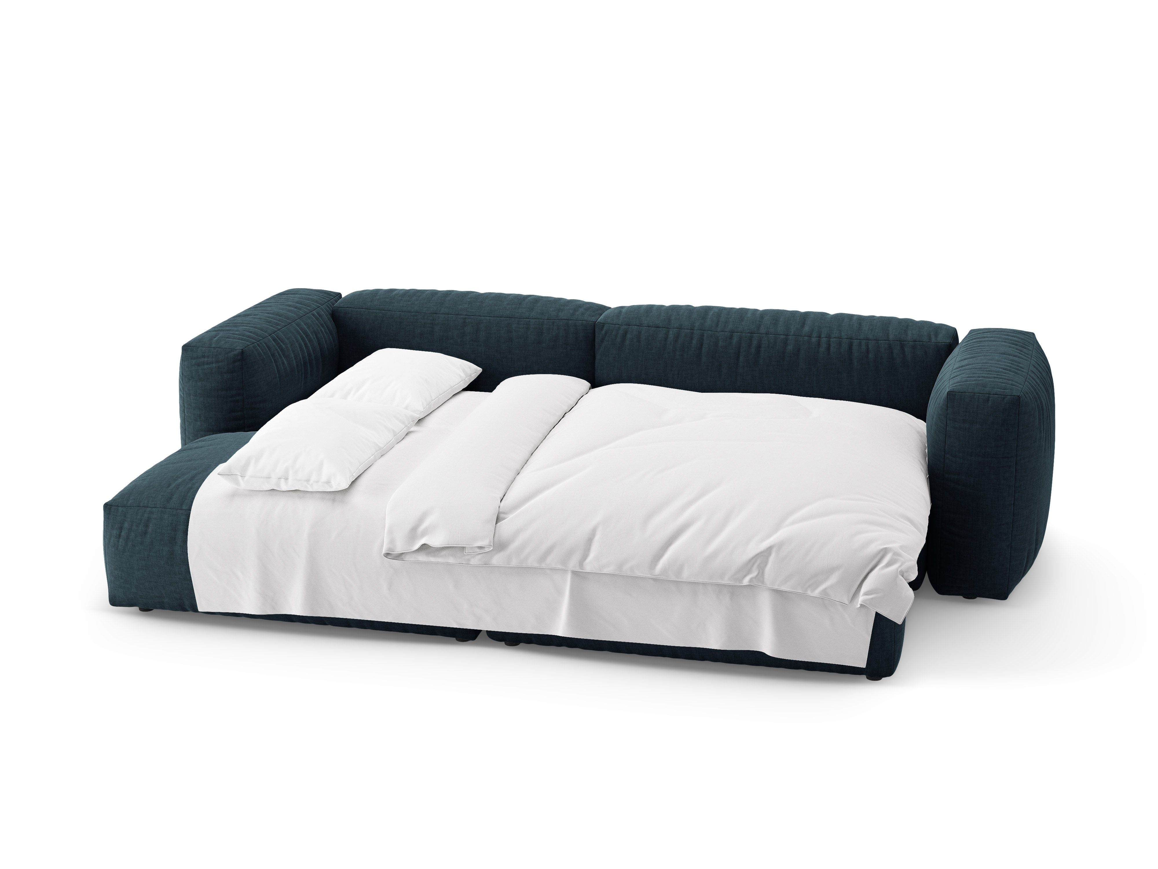 Ecksofa links mit Schlaffunktion MARTINA in jeansblau