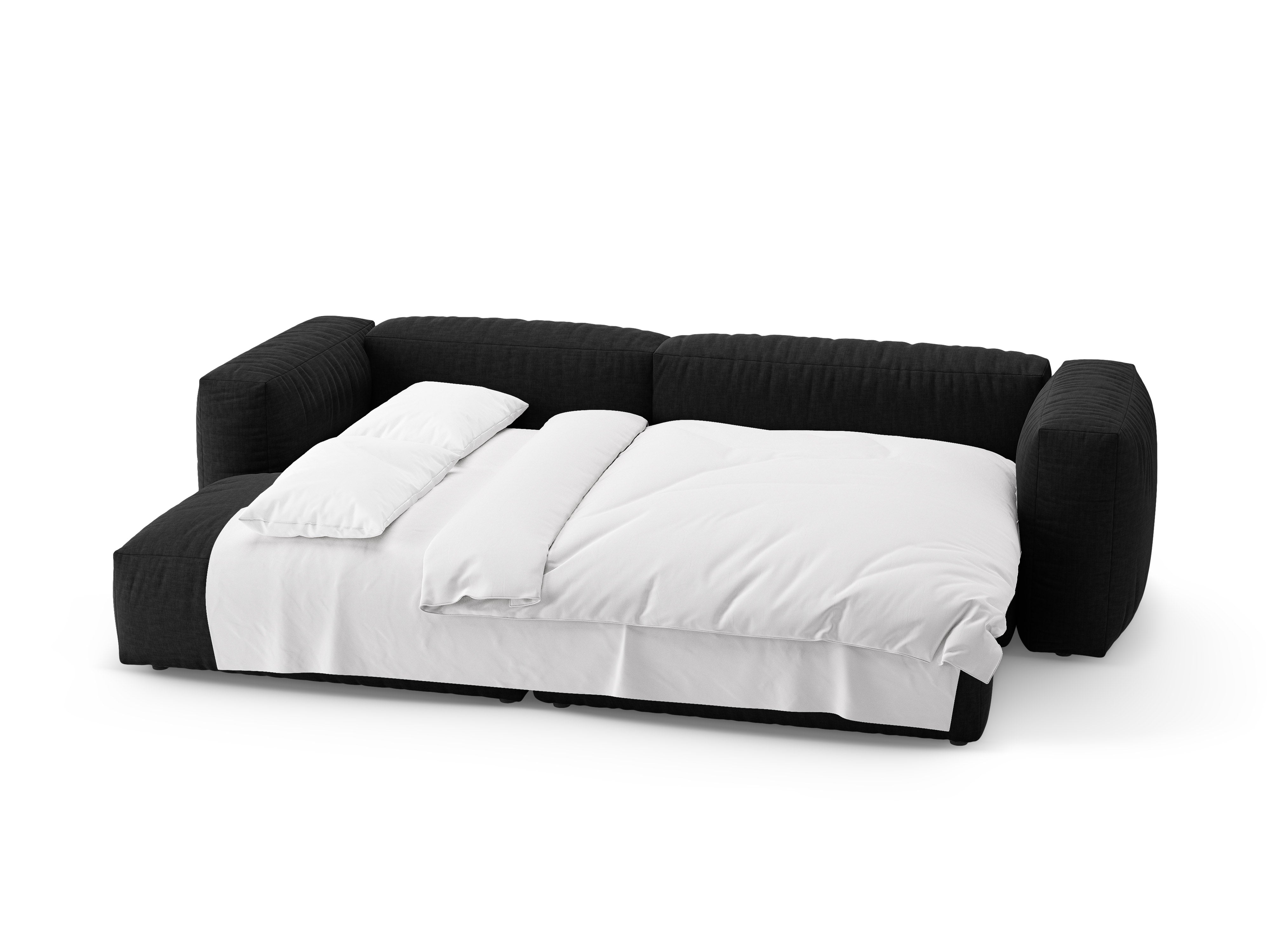 Ecksofa links mit Schlaffunktion MARTINA schwarz