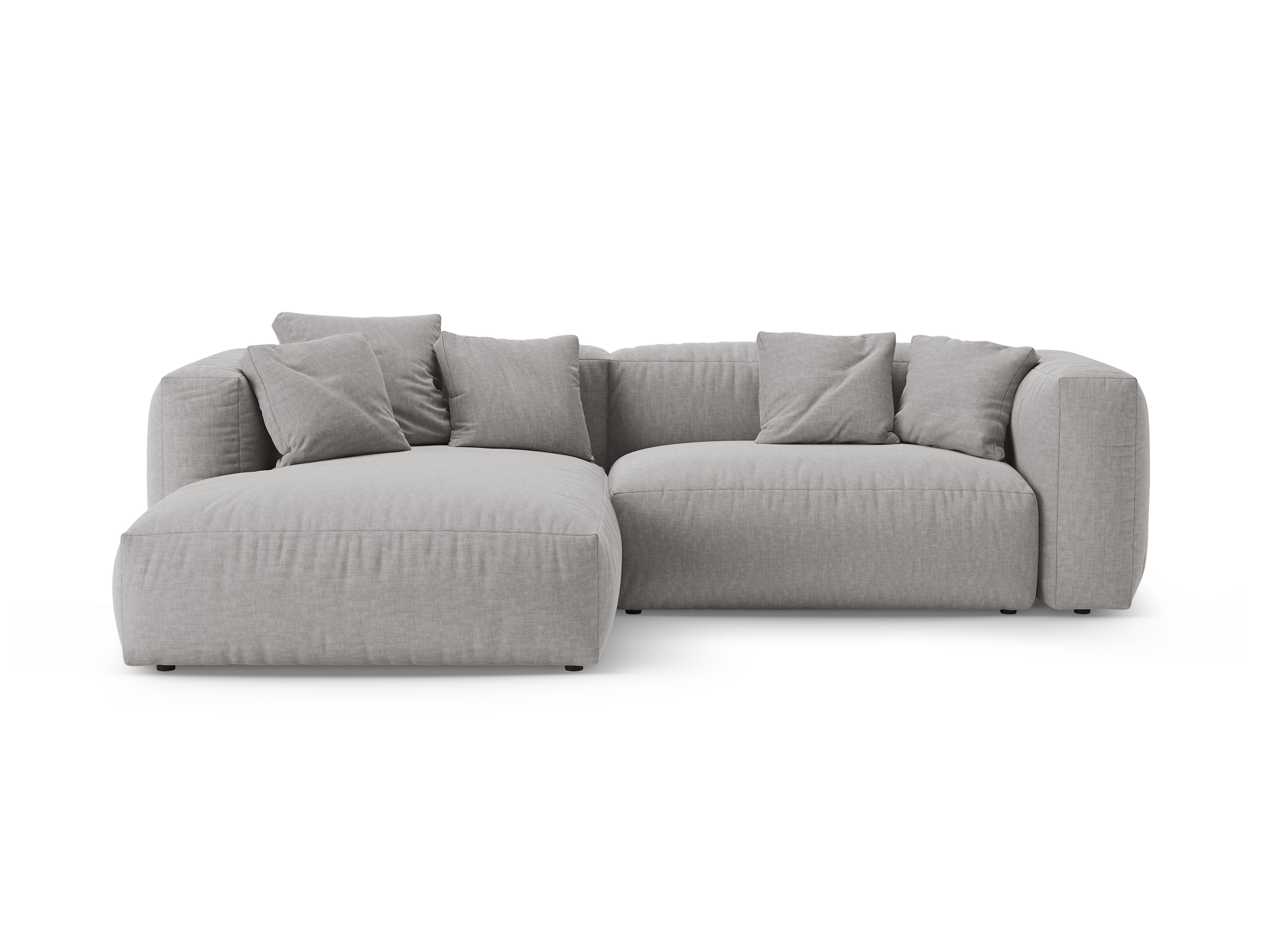 Links loungebank met slaapfunctie MARTINA lichtgrijs