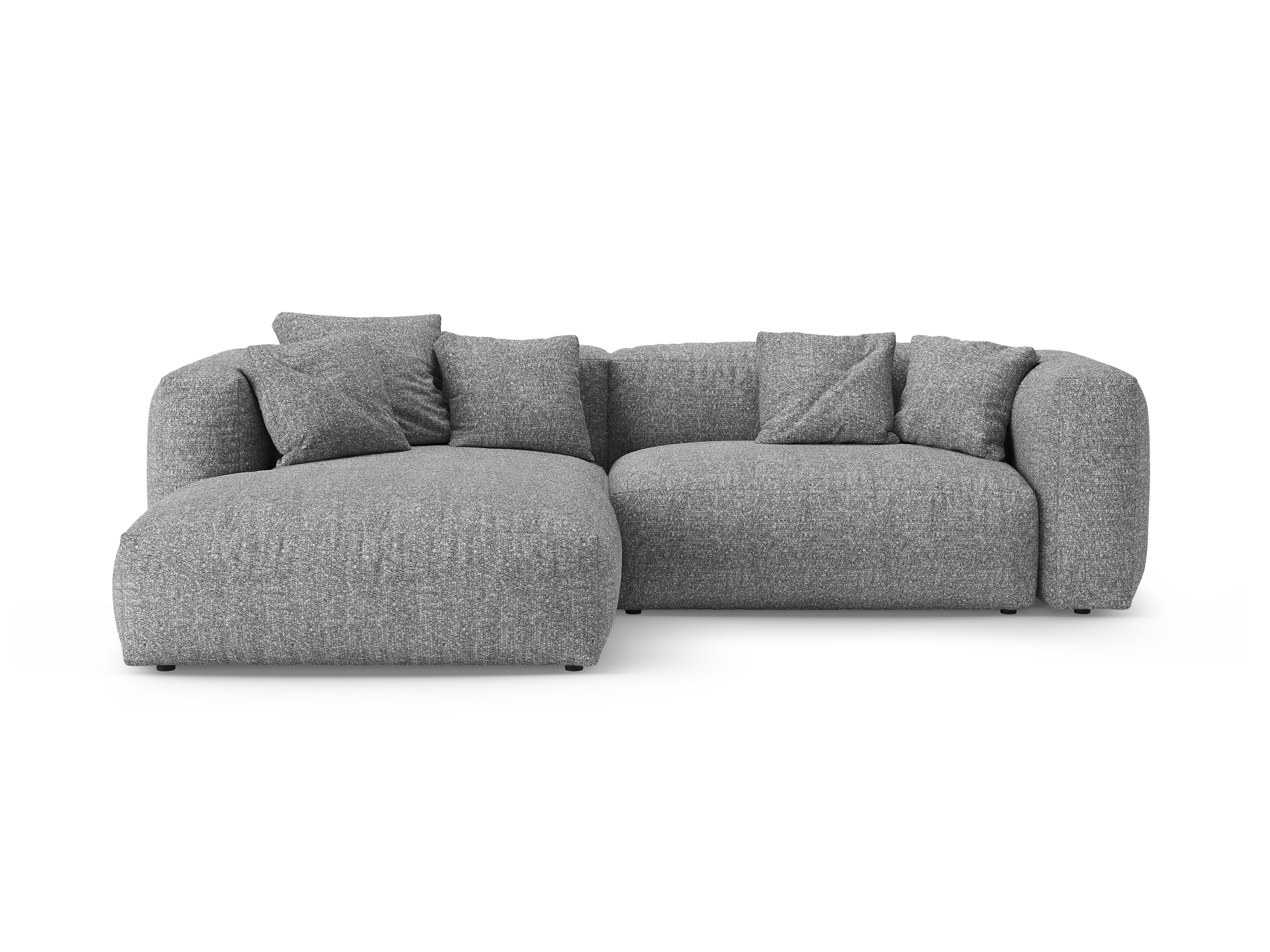 Links hoekbank met slaapfunctie MARTINA grafiet boucle